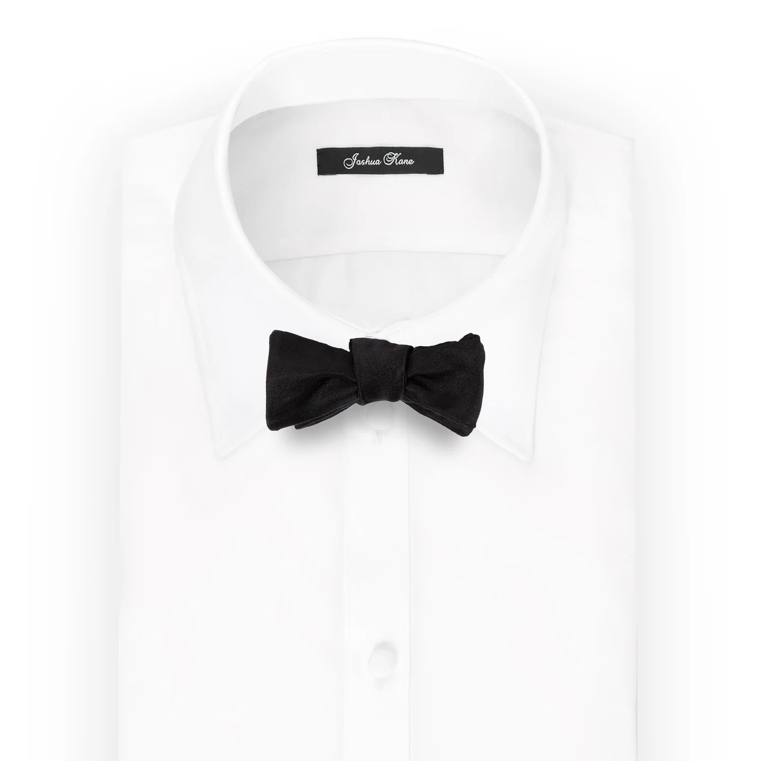 Black Silk' Slim Bow Tie — Joshua Kanemenswear, fashion, tailoring - Main Image