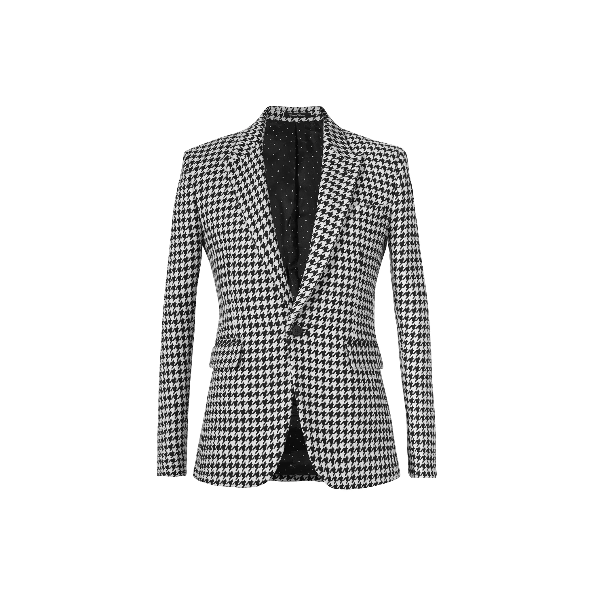 black and white houndstooth jacket