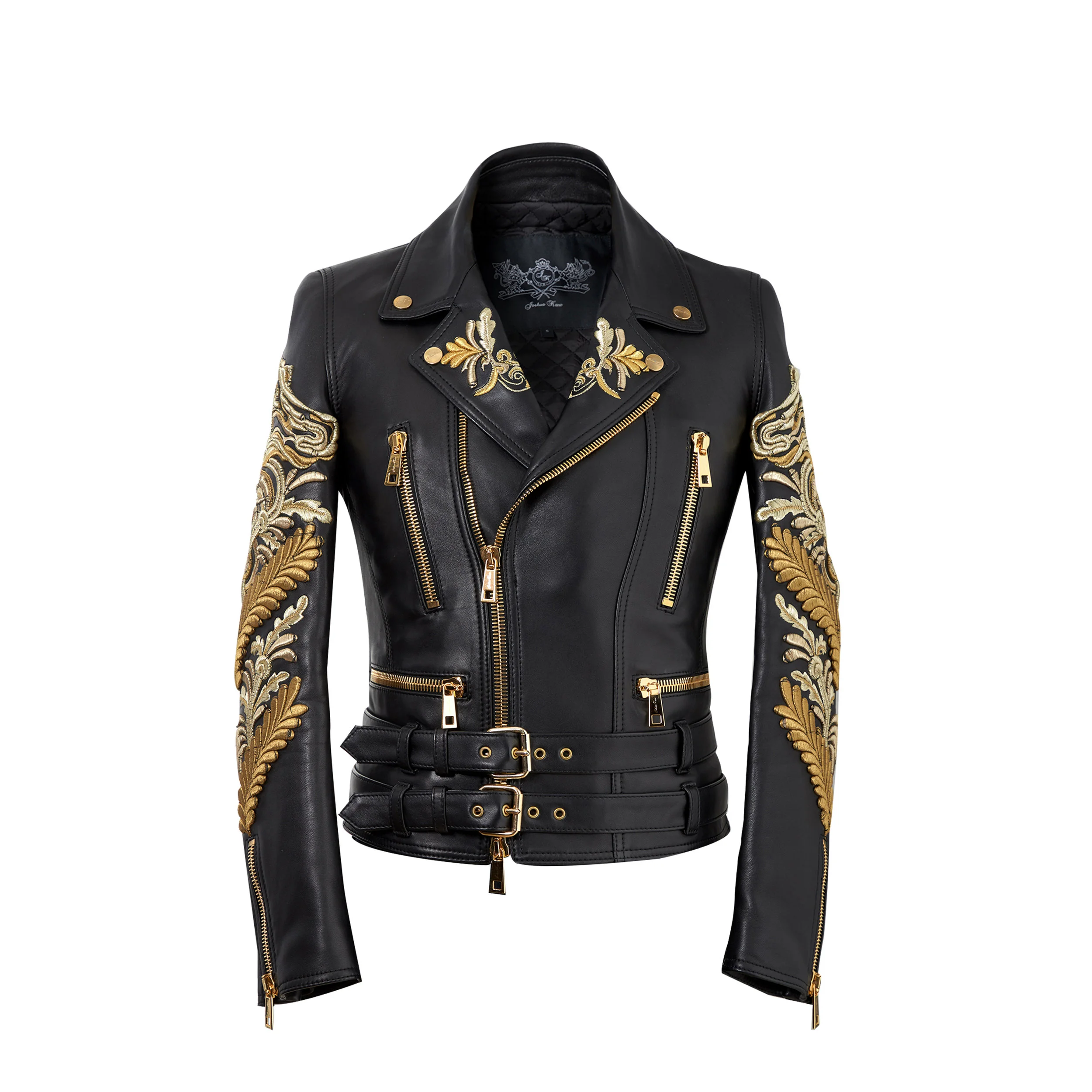 leather jacket with gold