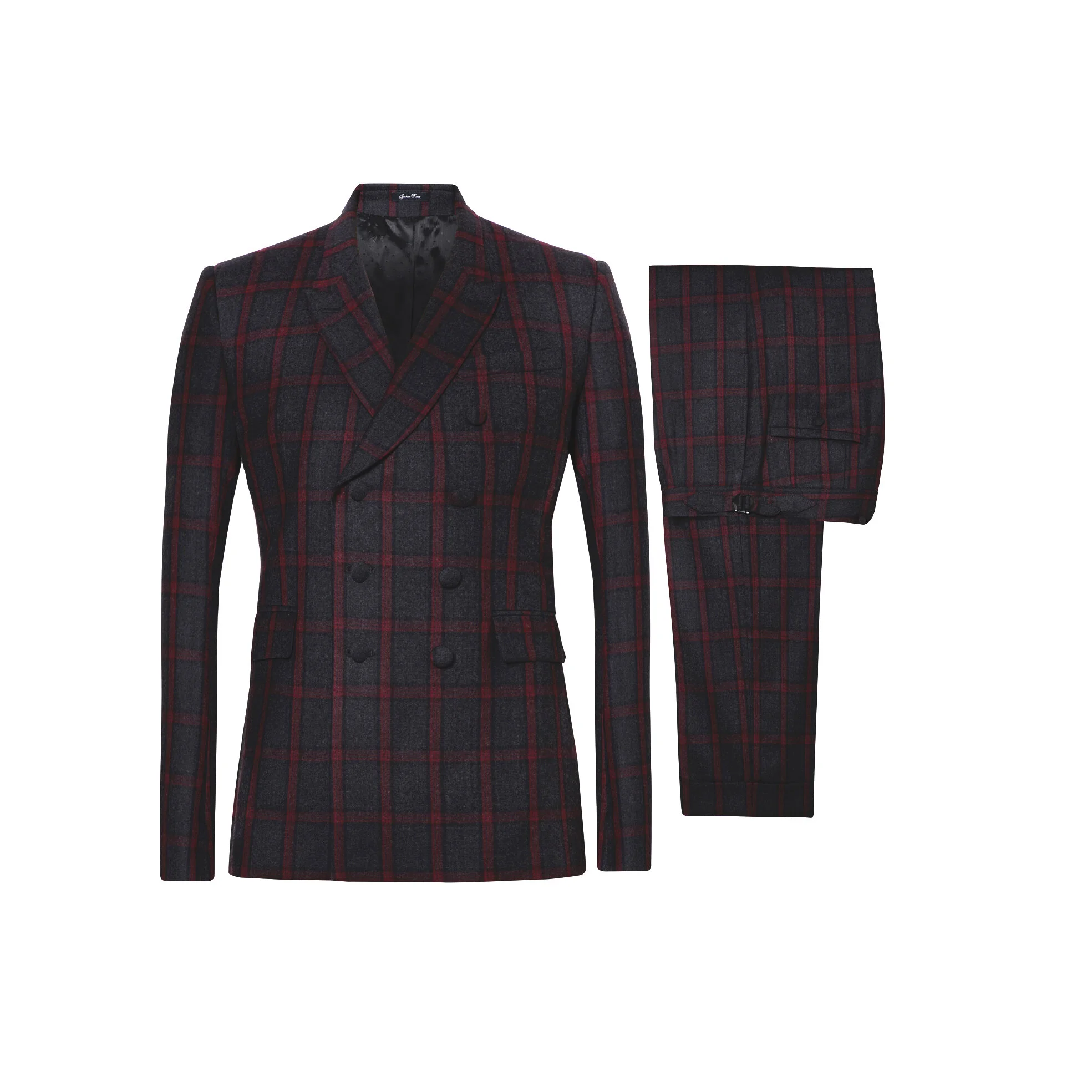 red flannel suit jacket
