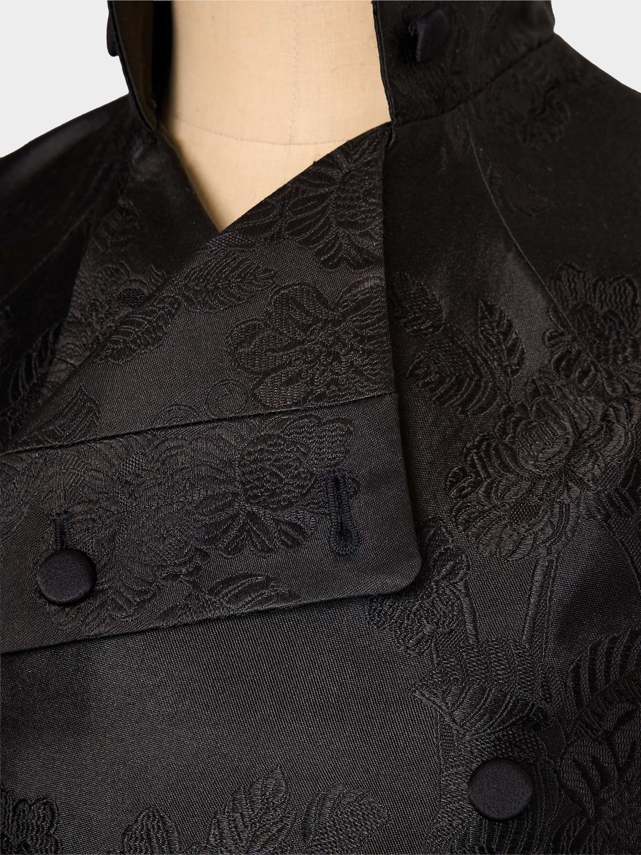 Black Floral Silk Jacquard Waistcoat2.jpg