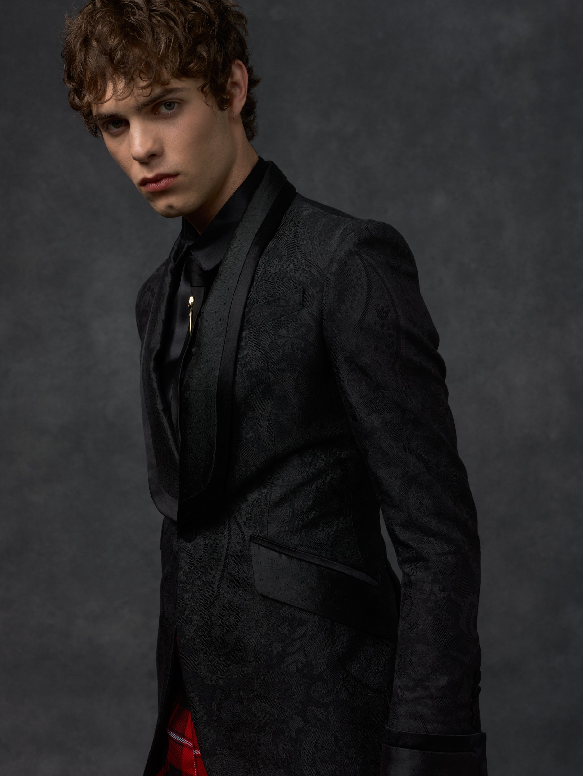 'Black Jacquard Fusion Dinner Jacket'