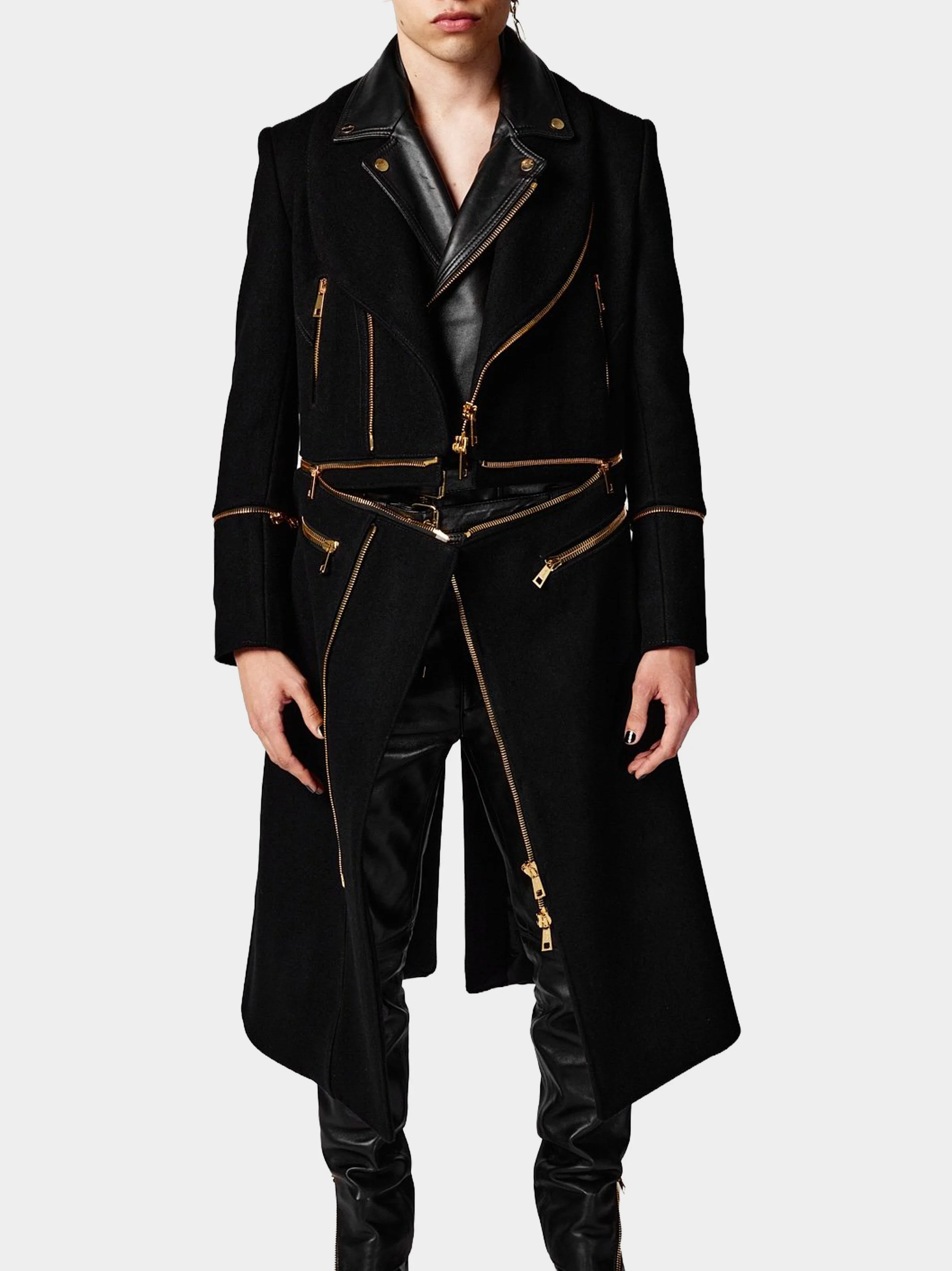 Black Rebel Wool Biker Coat 1.jpg