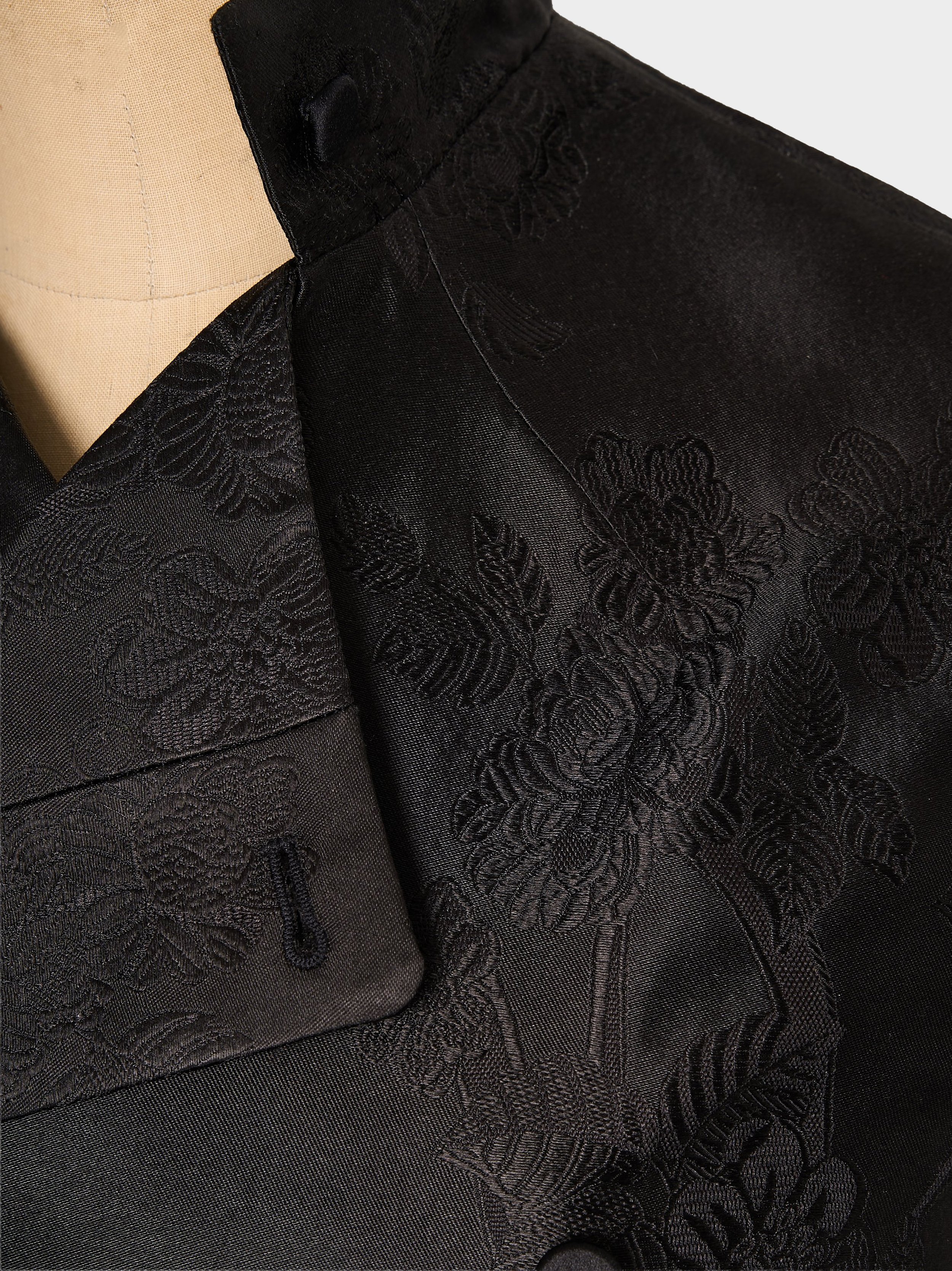 Black Floral Silk Jacquard Waistcoat 3.jpg