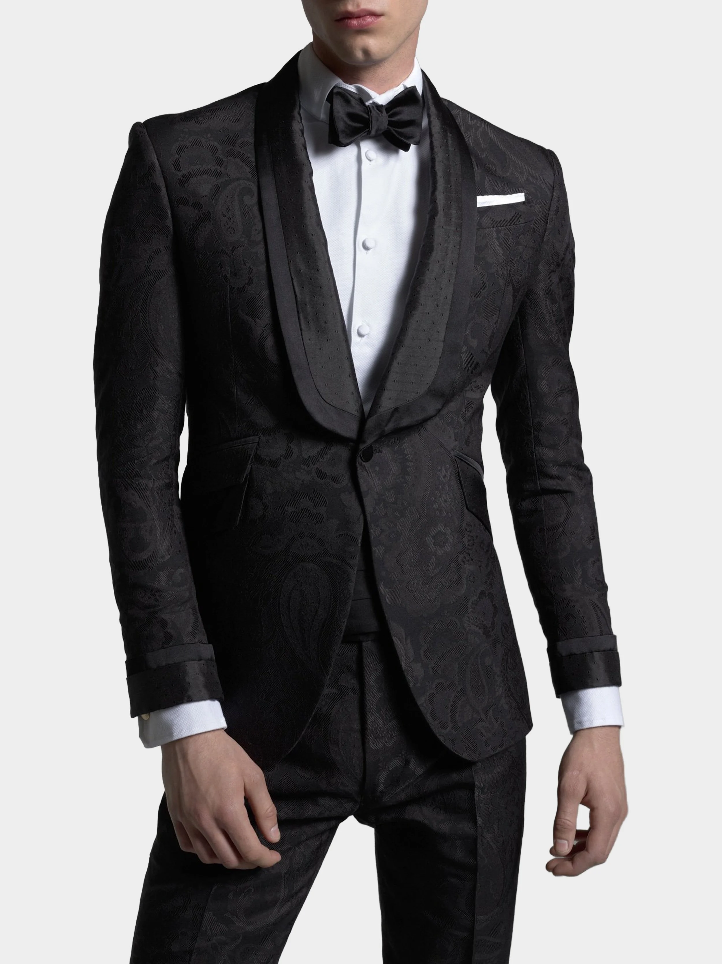 Black Paisley And Polkadot Lapel Dinner Suitfrontclose.jpg