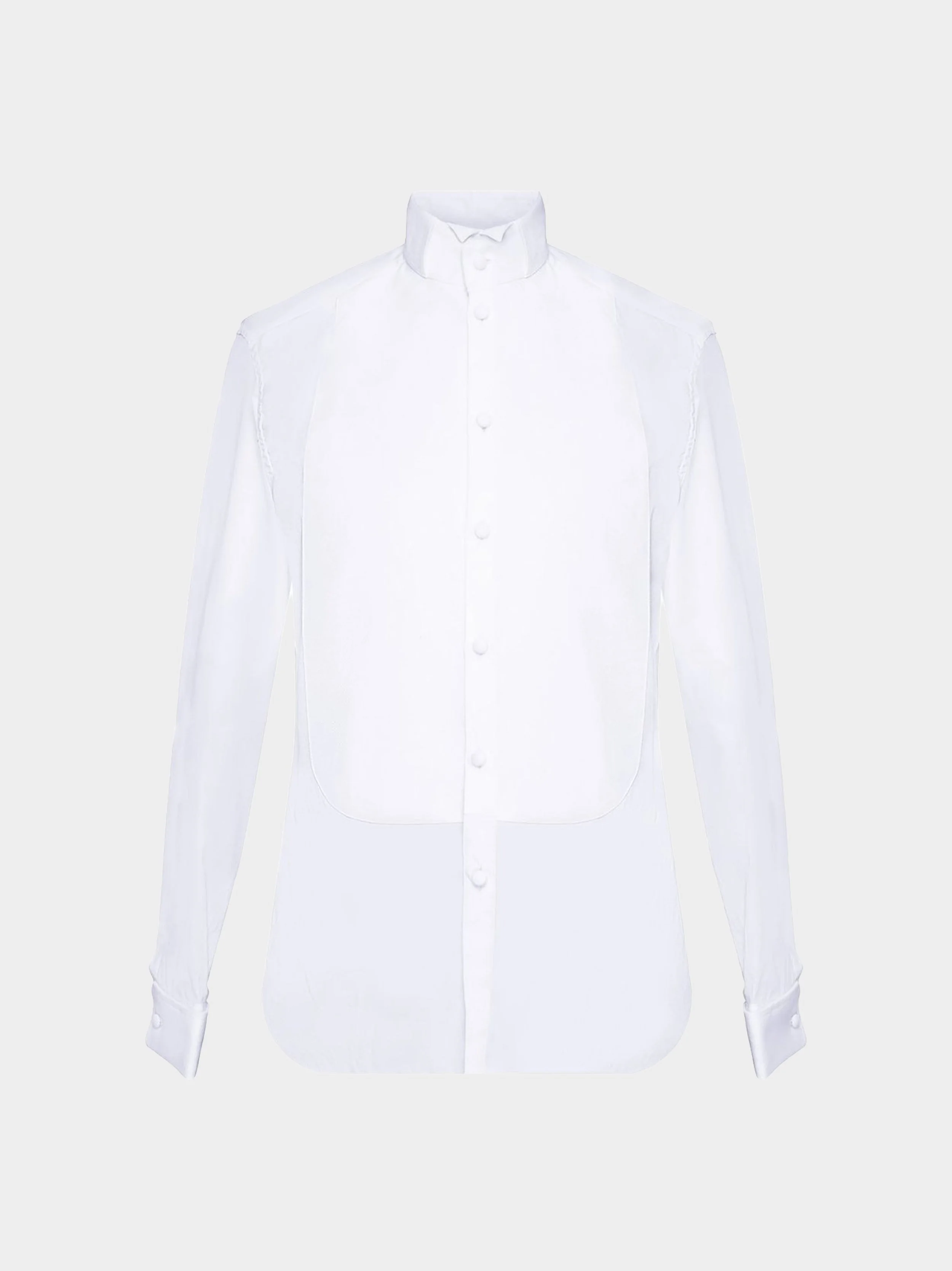 'The Duke' White Cotton Dress Shirt with Bowtie Tunnel Collar.jpg