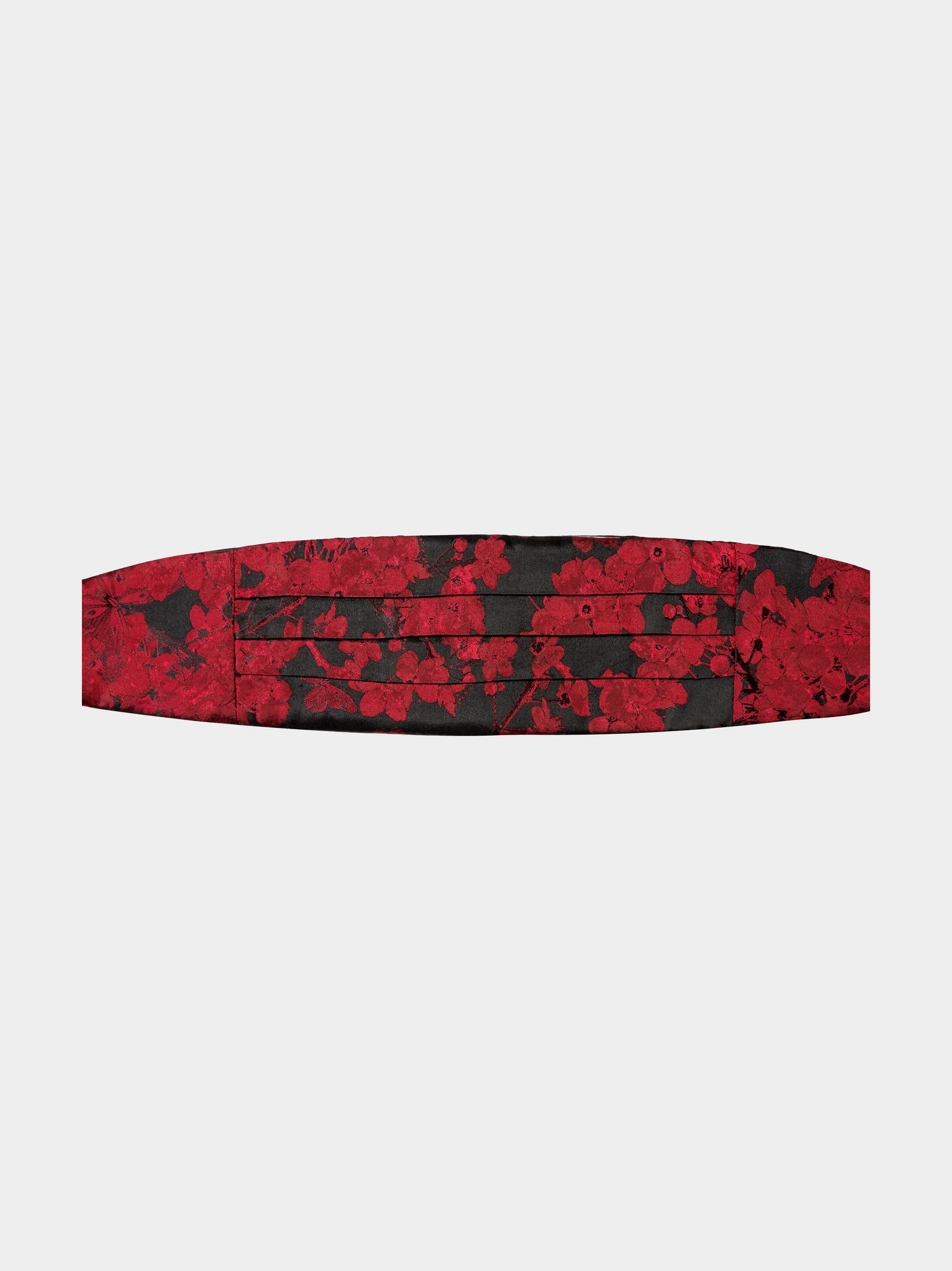 'Red Blossom' Pleated Cummerbund.jpg