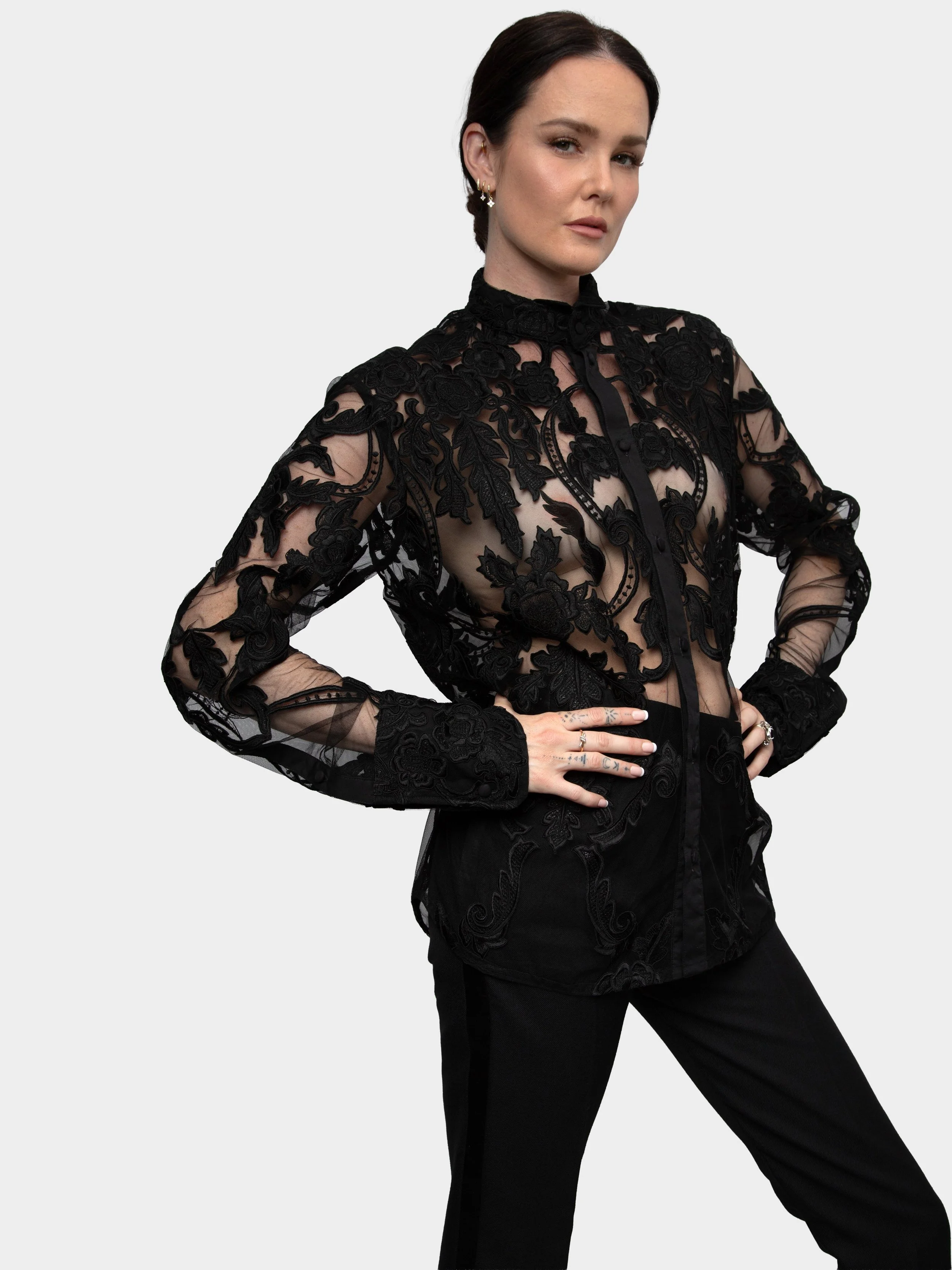 Black Rose Embroidery Dress Shirt 5.jpg