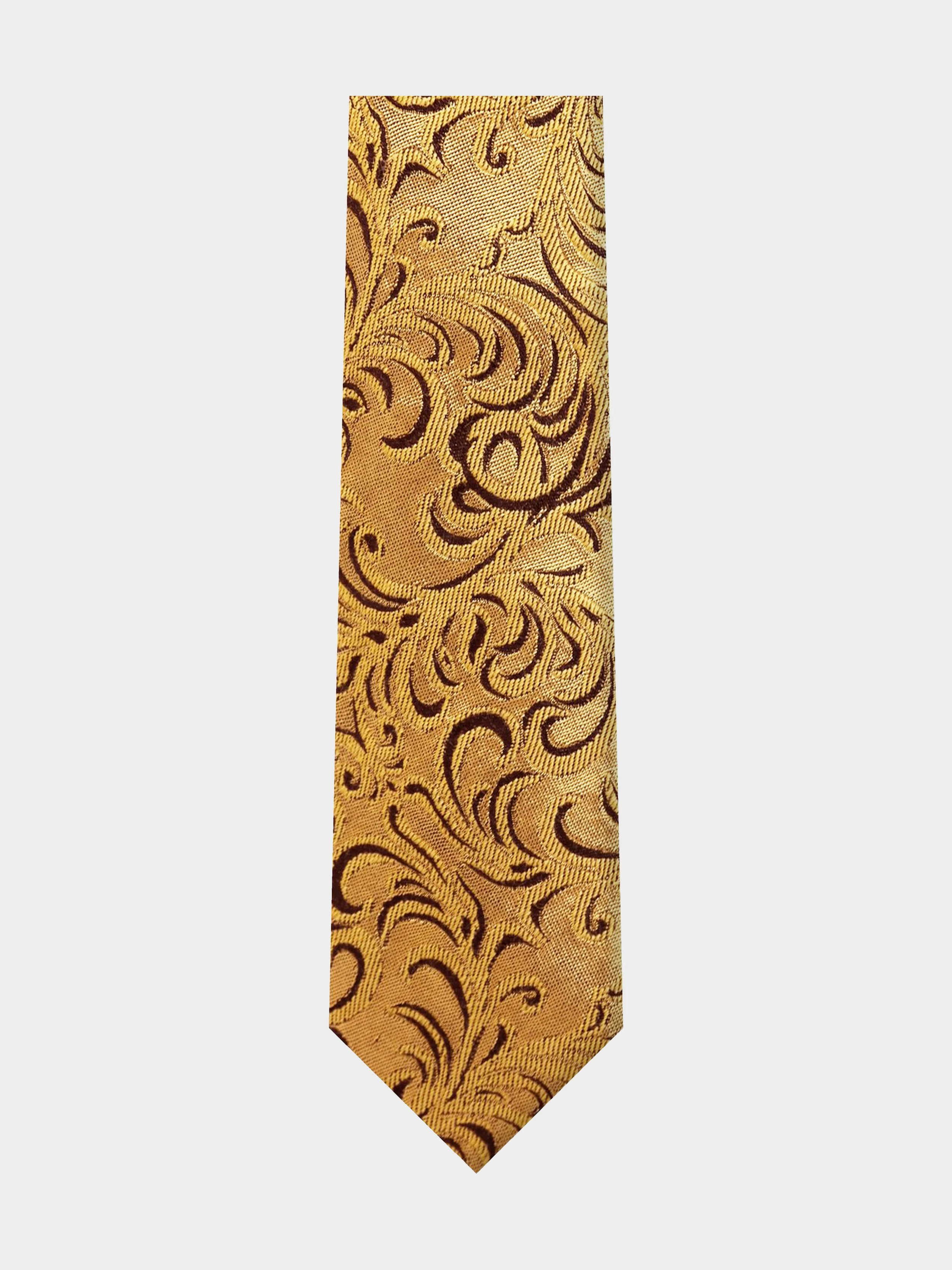 'Golden Regency Swirl' Slim Necktie