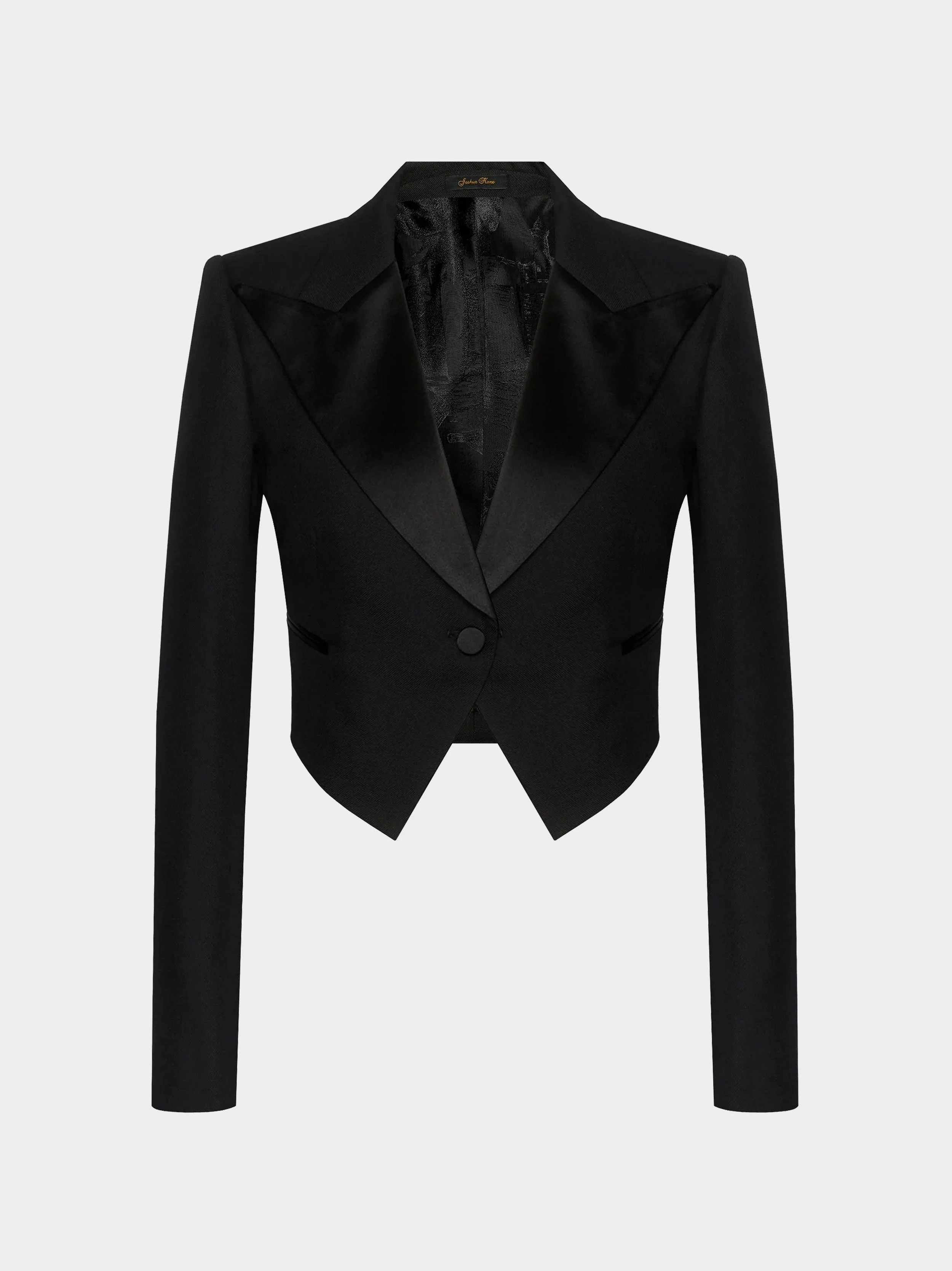 Black Wool Tux Waist Jacket