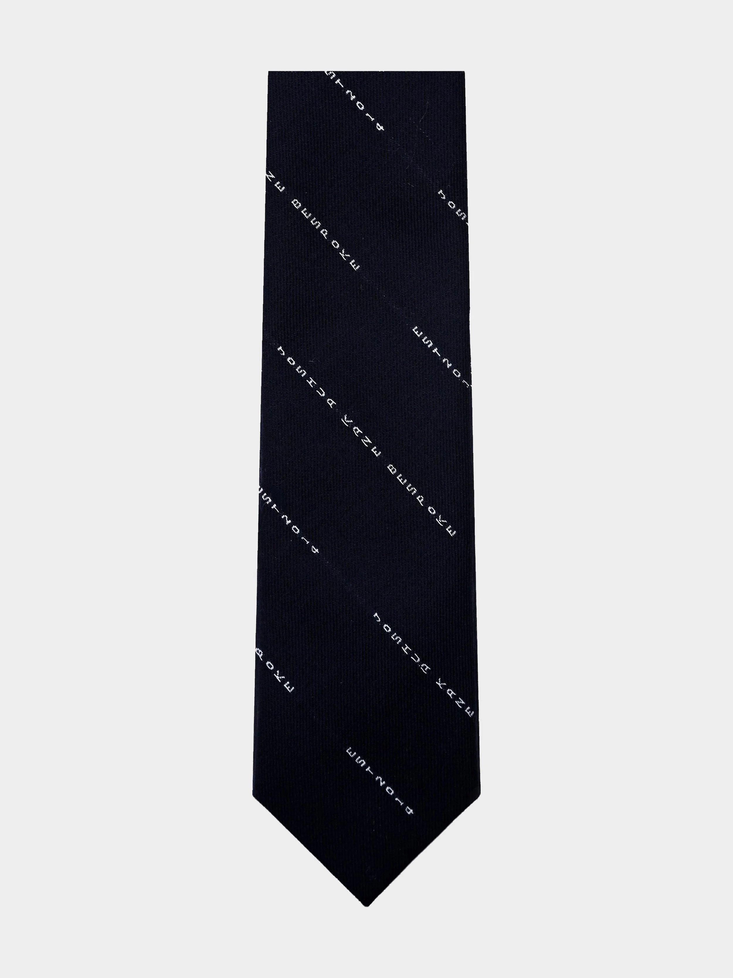 Name Stripe Slim Necktie