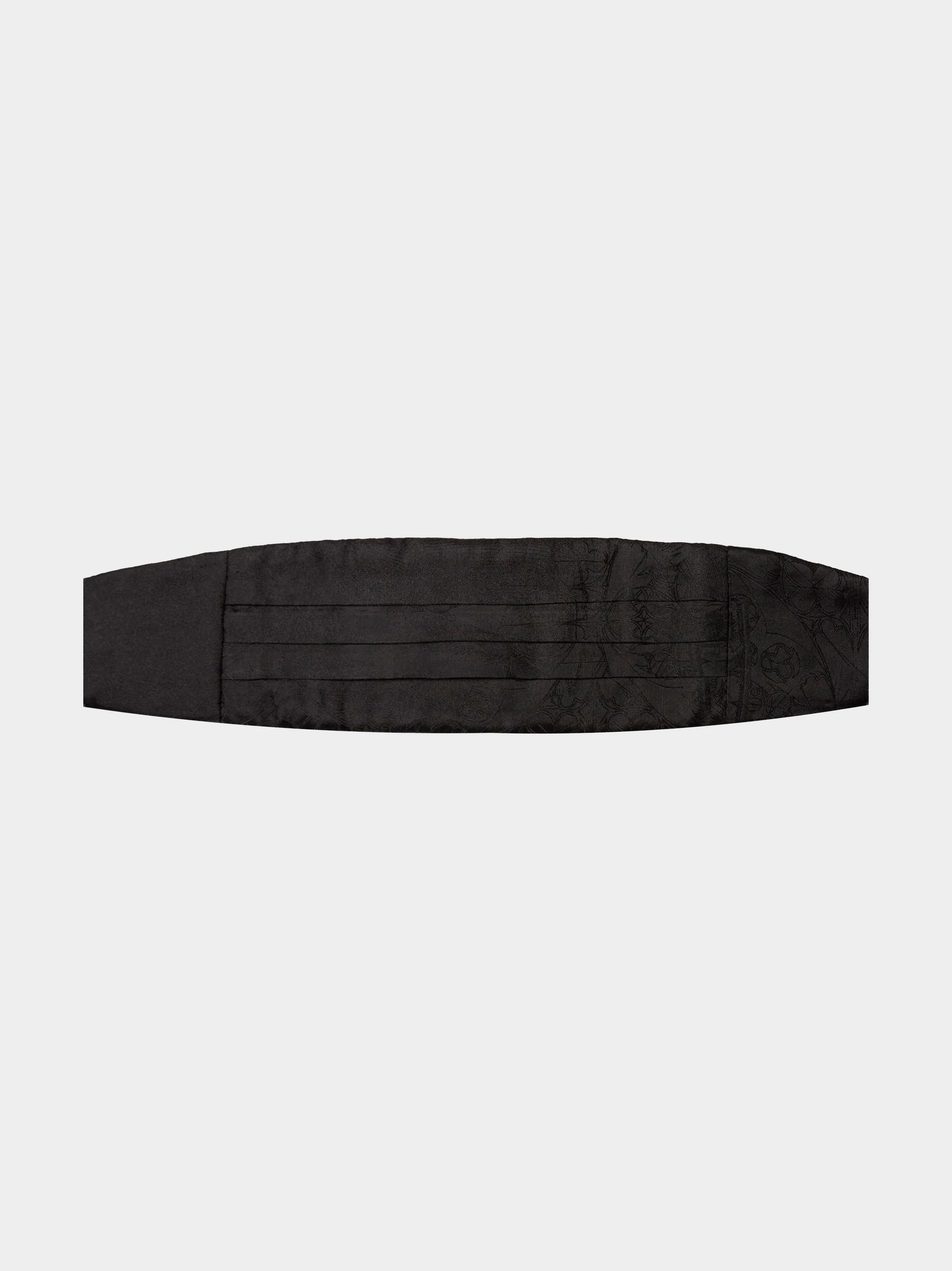'Black 3 Tailors Silk' Pleated Cummerbund.jpg
