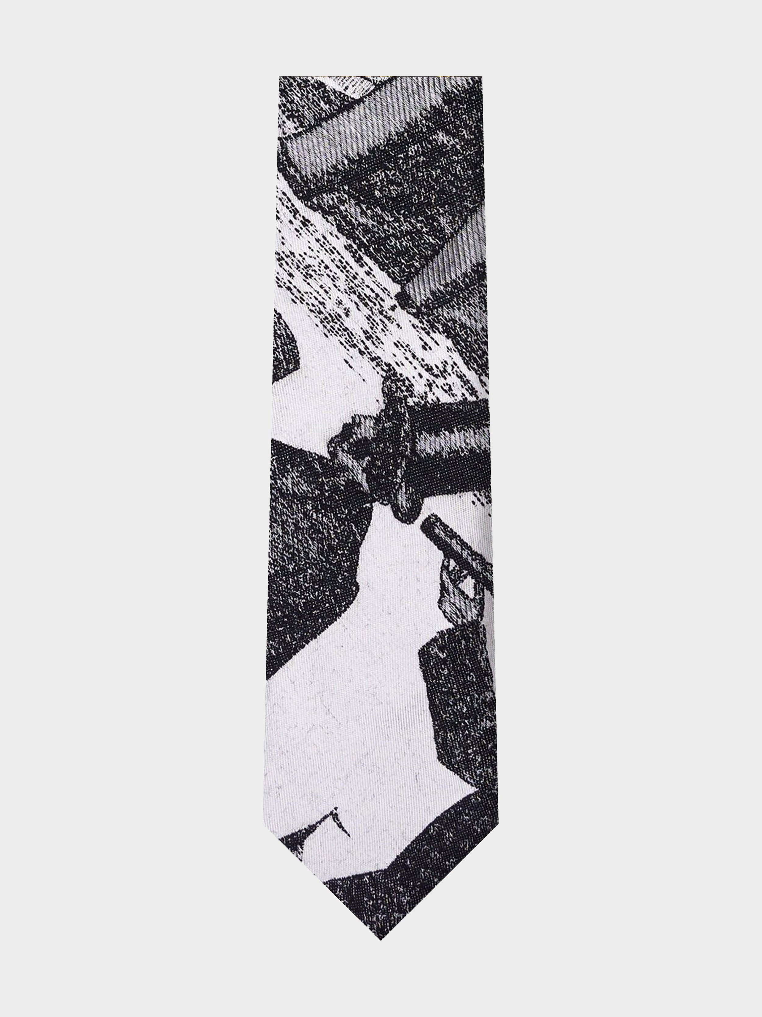 'Black And White 3 Tailors' Slim Necktie