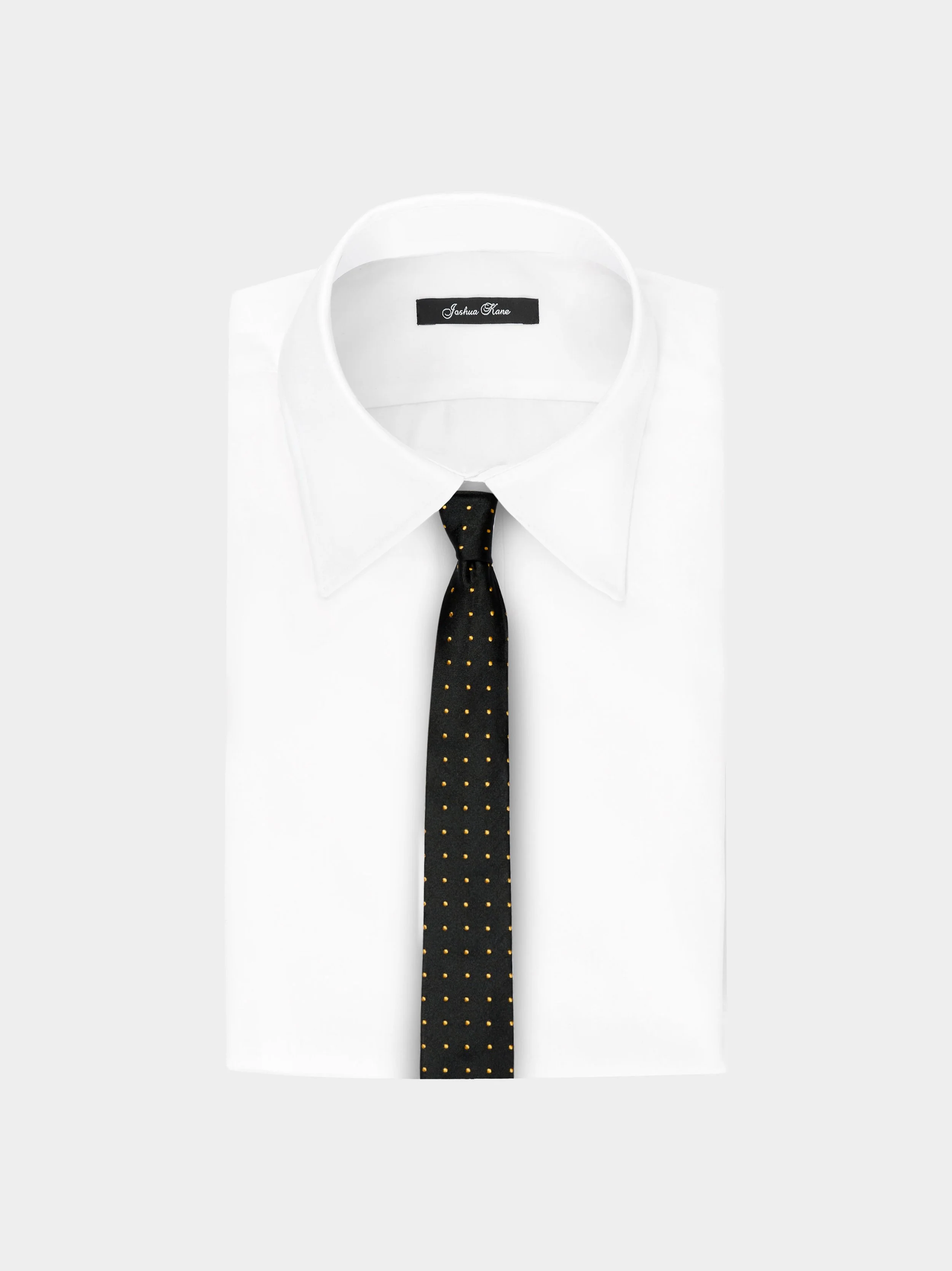 'Gold Monogram Polkadot Silk' Slim Necktie shrit.jpg