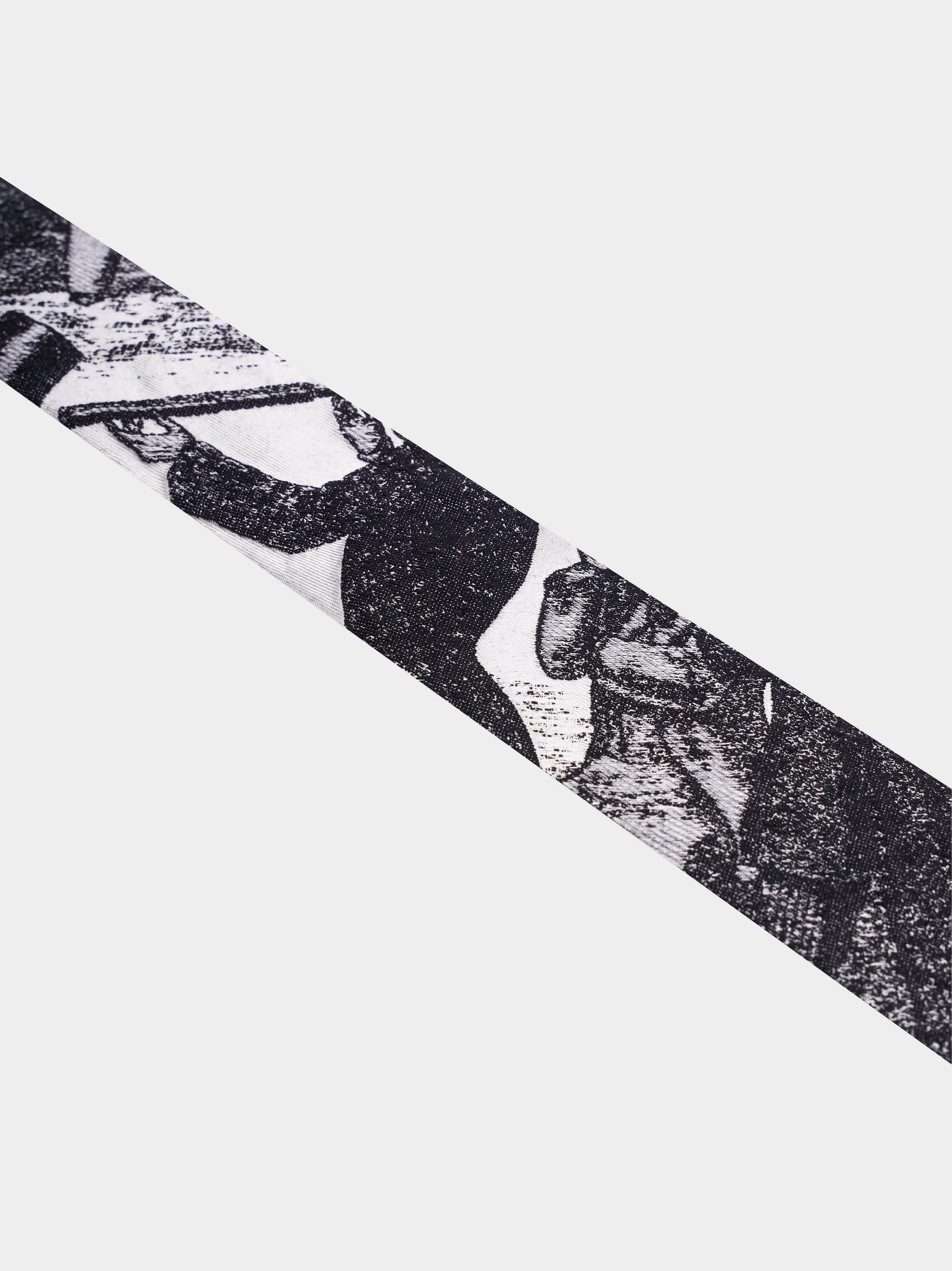 'Black And White 3 Tailors' Slim Necktie diag.jpg