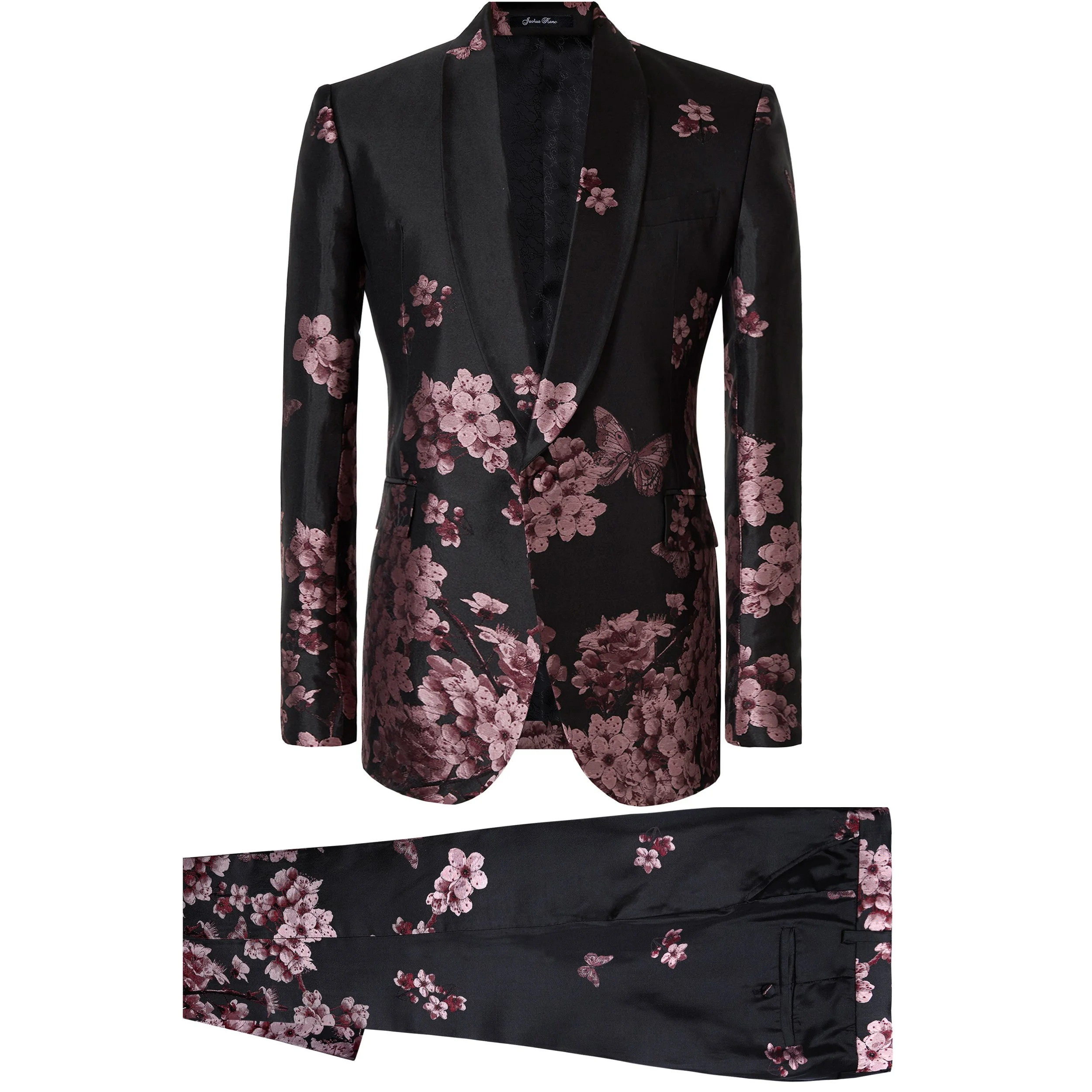 Pink Falling Blossom Silk Suit