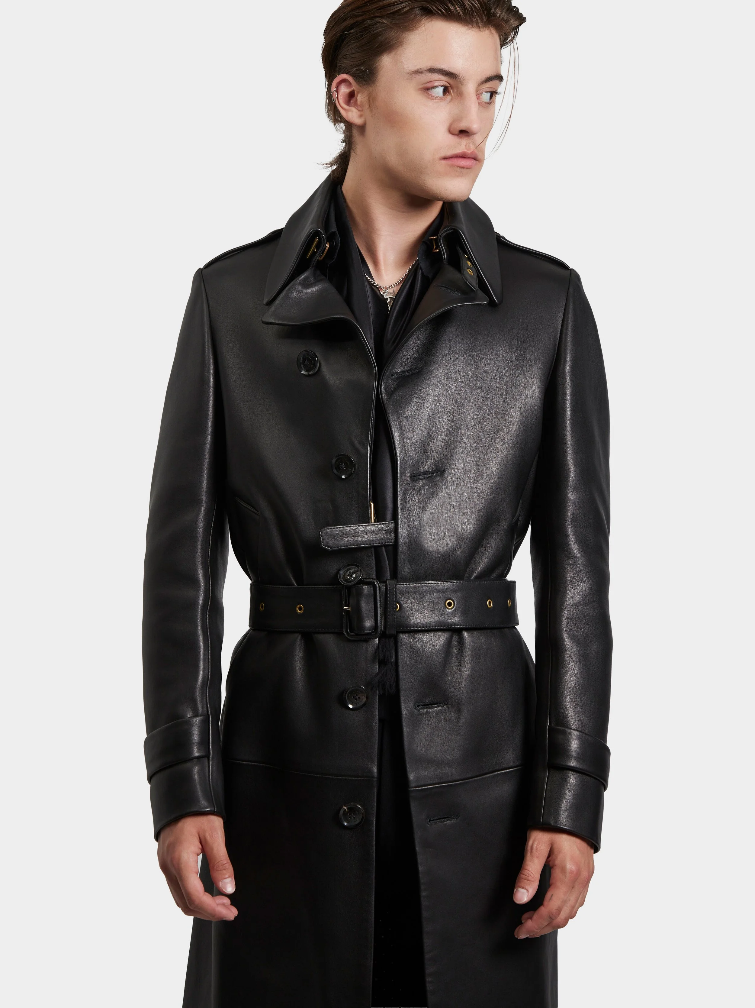 Black Nappa Leather Trench front.jpg