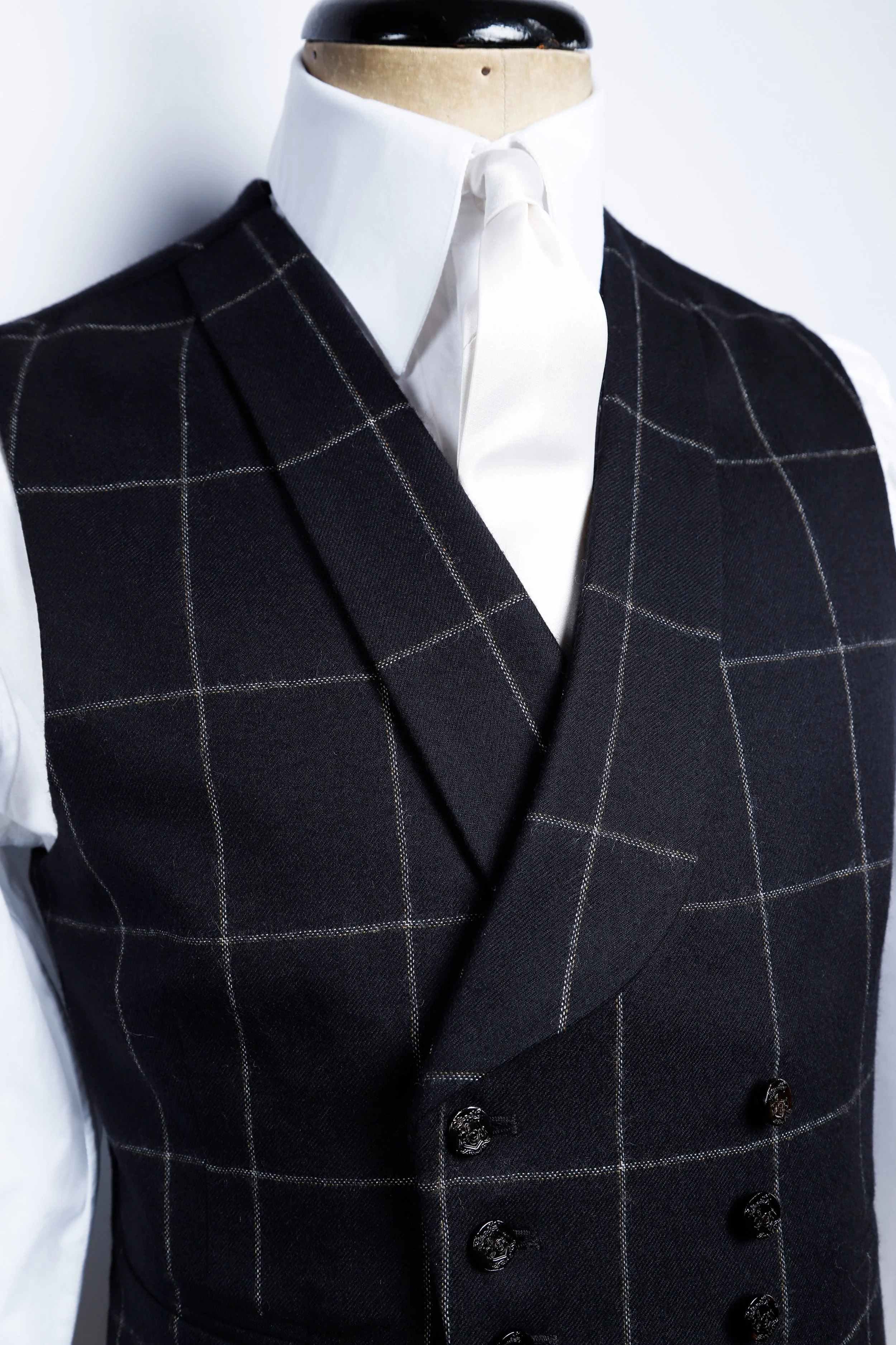 BLACK AND GOLF FLANNEL CHECK WAISTCOAT 3.jpg