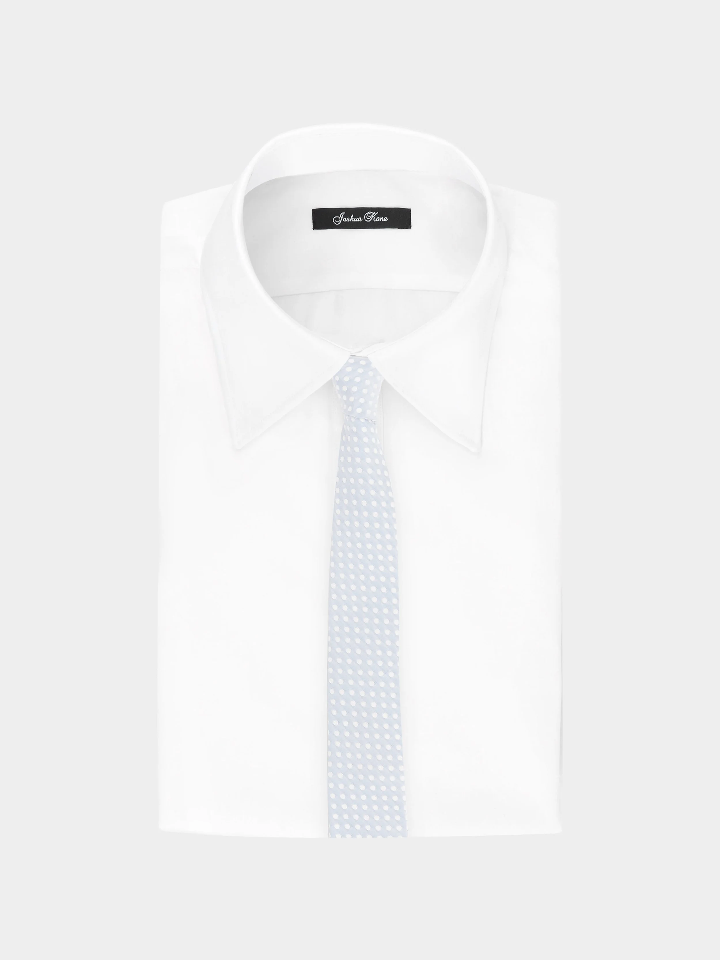 'Sky Blue Polkadot' Slim Necktie on shirt.jpg