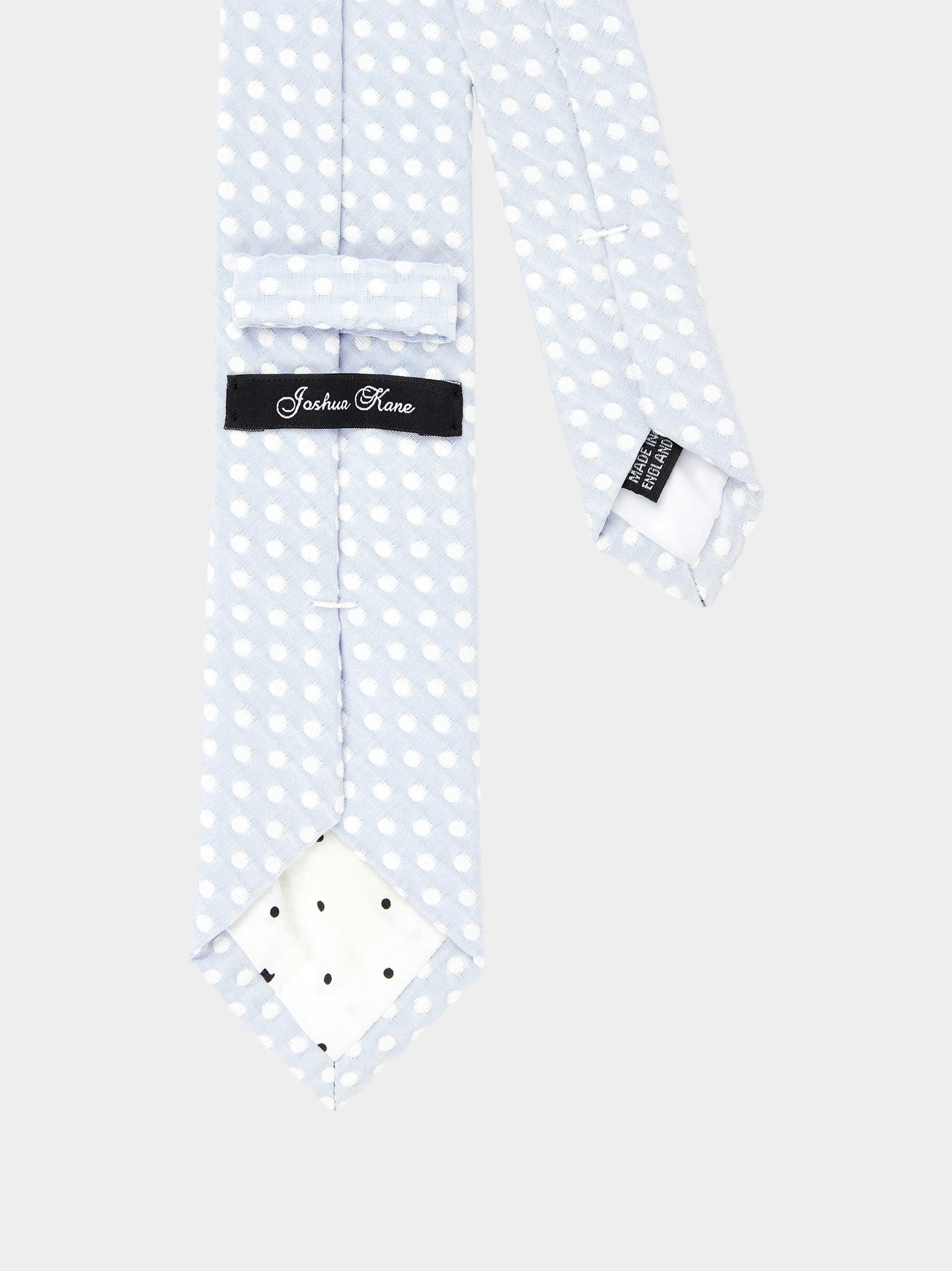 'Sky Blue Polkadot' Slim Necktie back.jpg