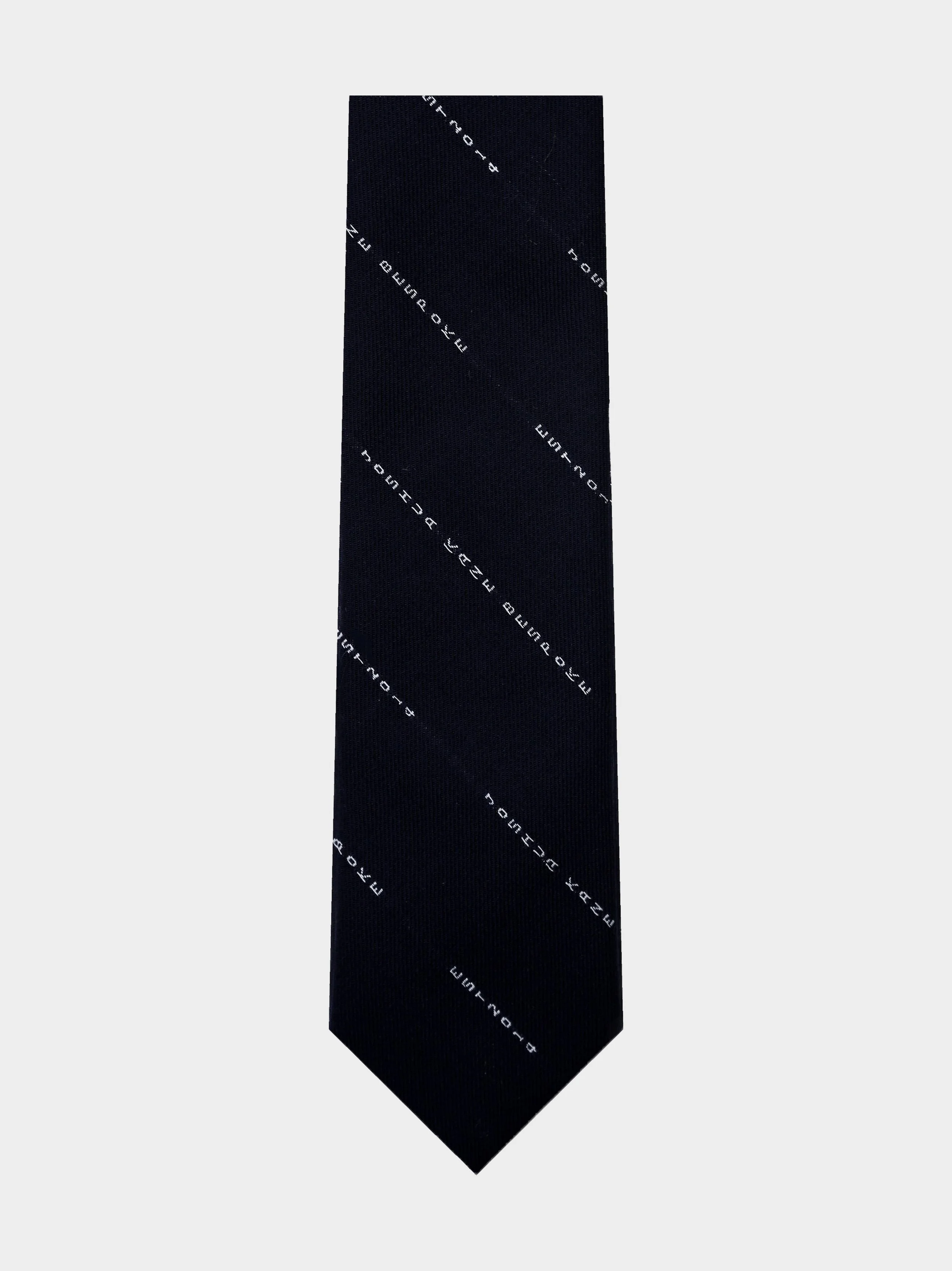 Name Stripe Slim Necktie