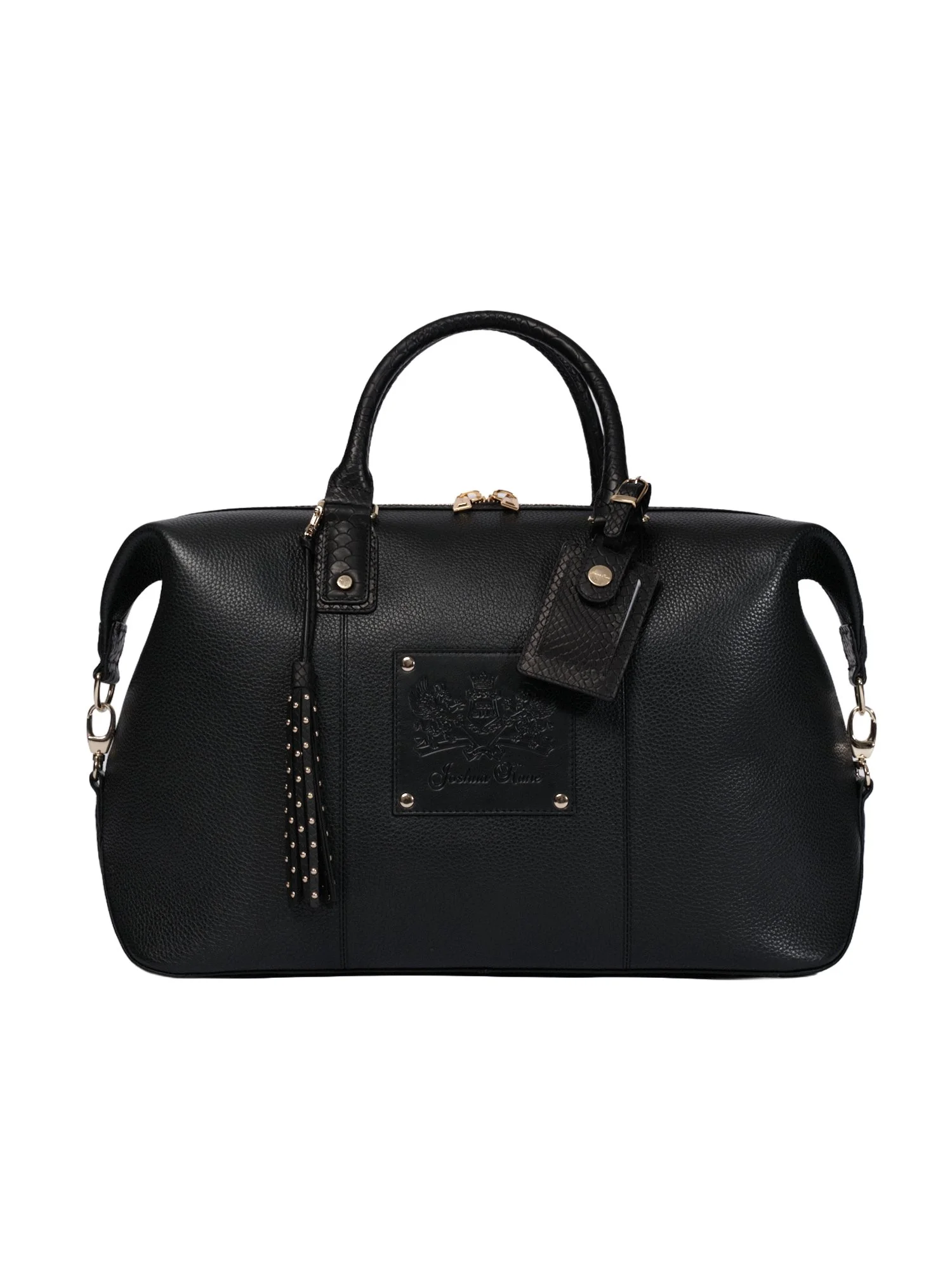Black Leather Weekend Bag