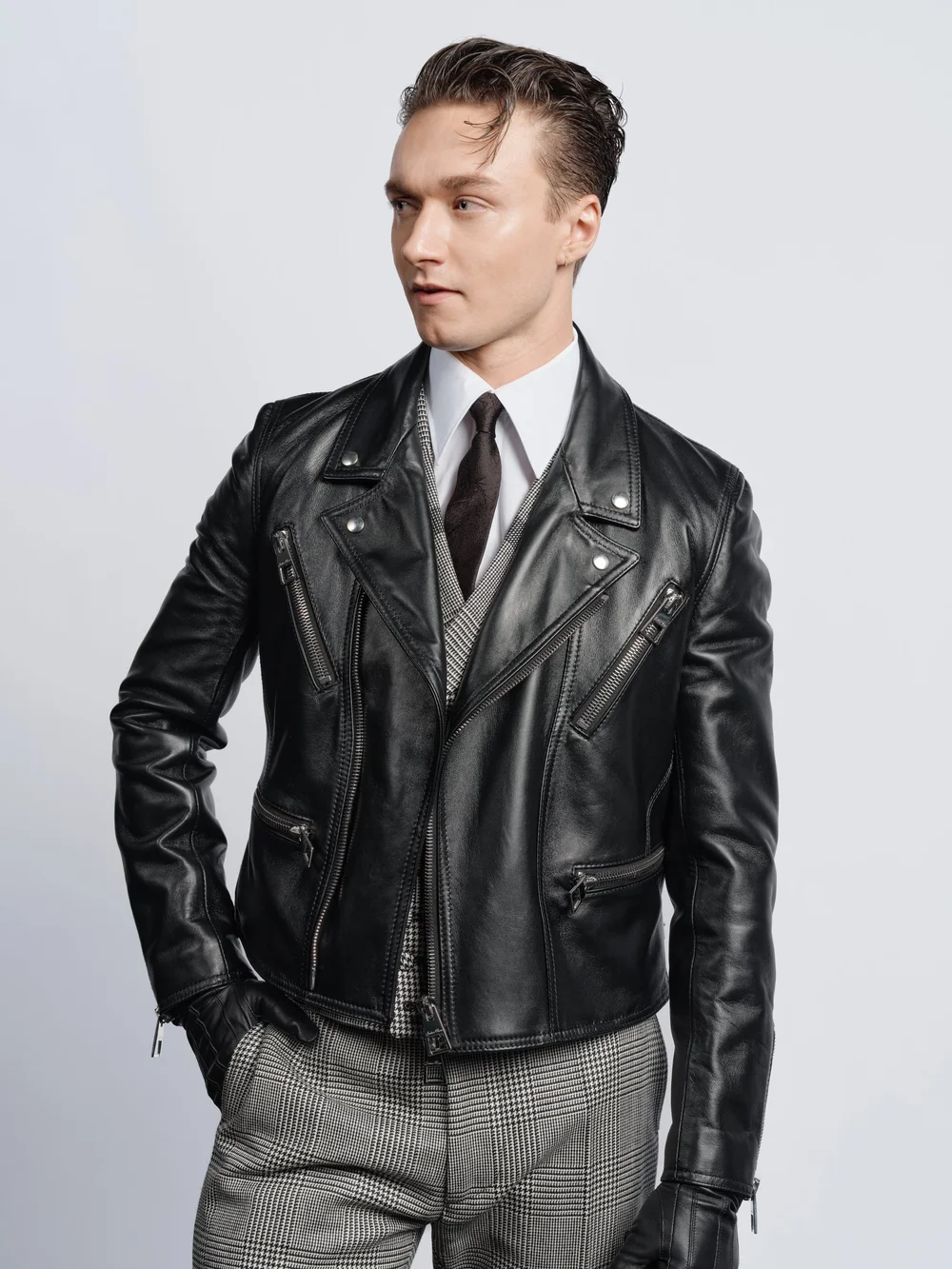 Cropped Jacket Men's Vegan Leather Jacket Leather Jackets