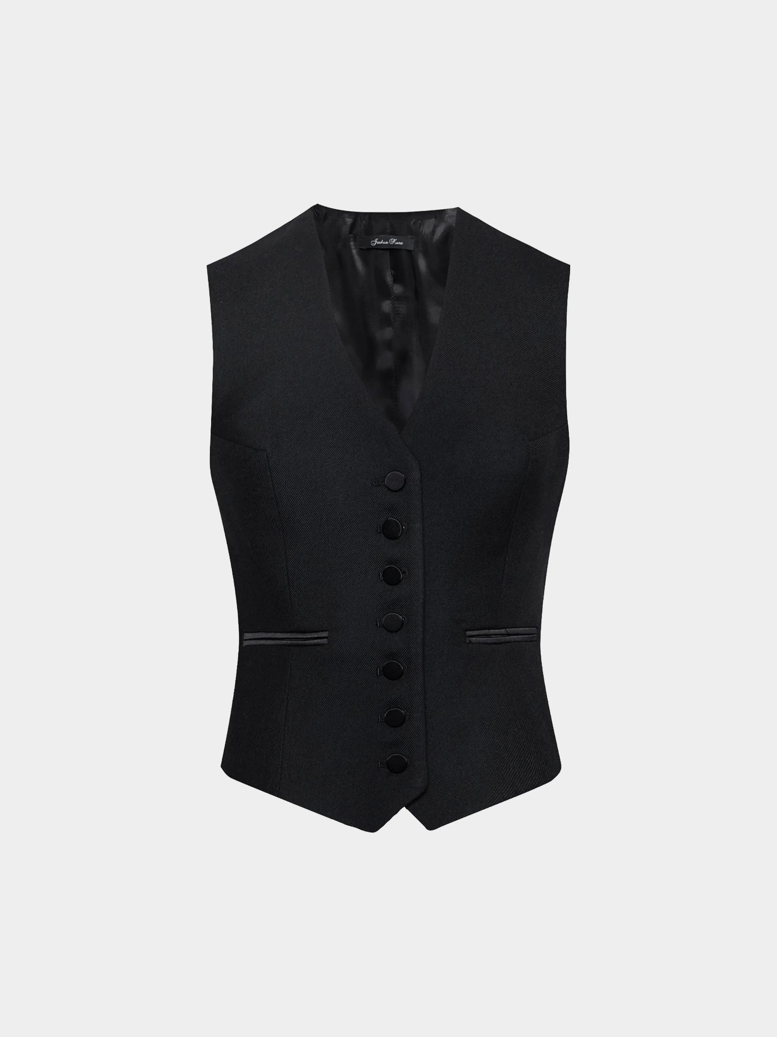 Black Wool And Silk Waistcoat