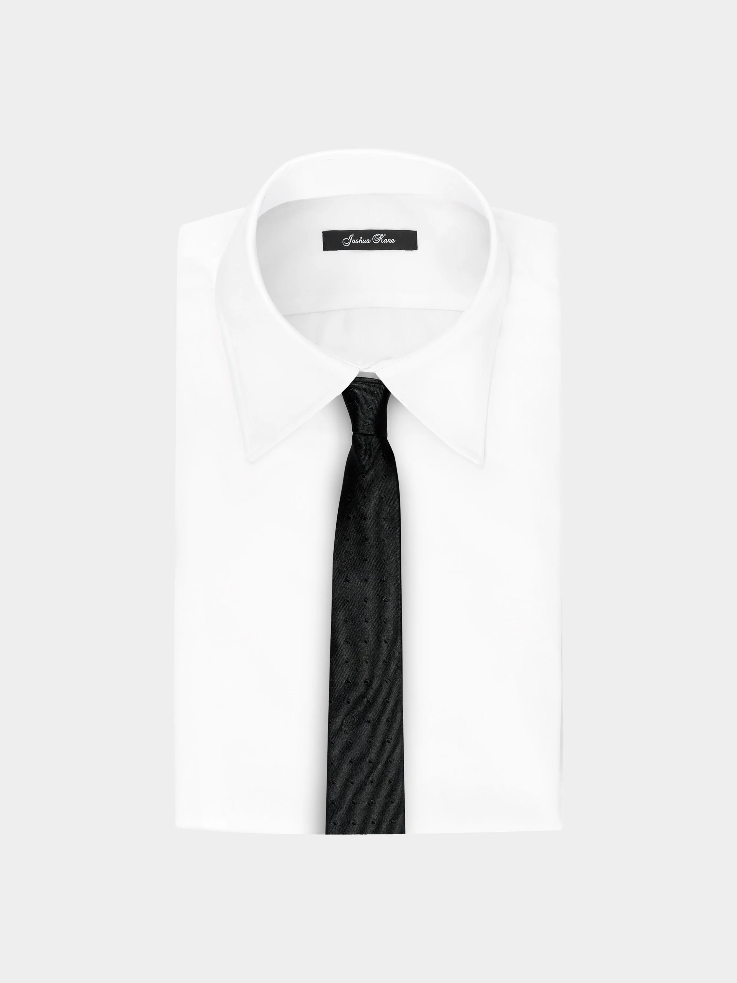'Black Monogram Polkadot Silk' Slim on shirt Necktie.jpg