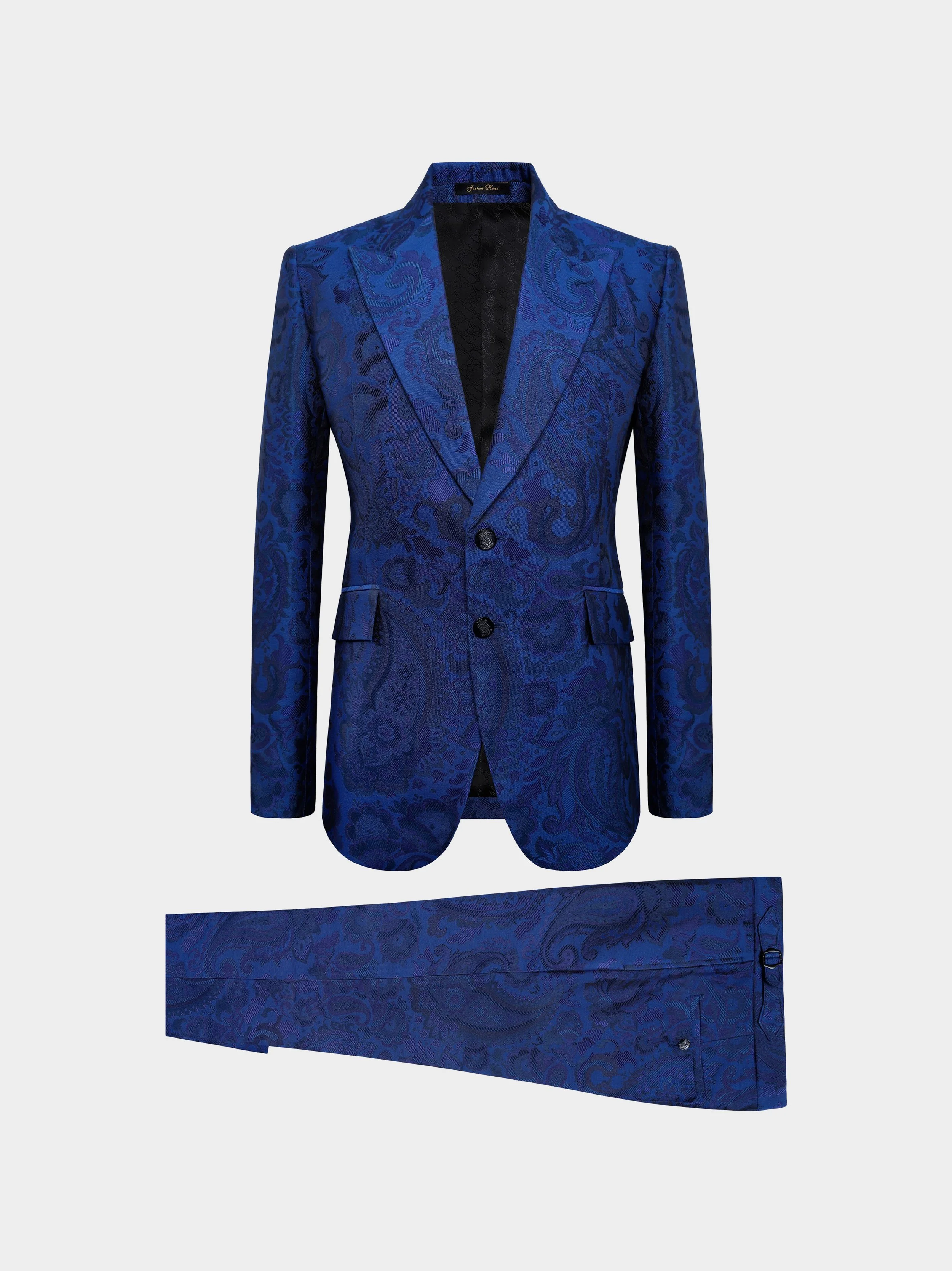 Blue Paisley Jacquard Suit