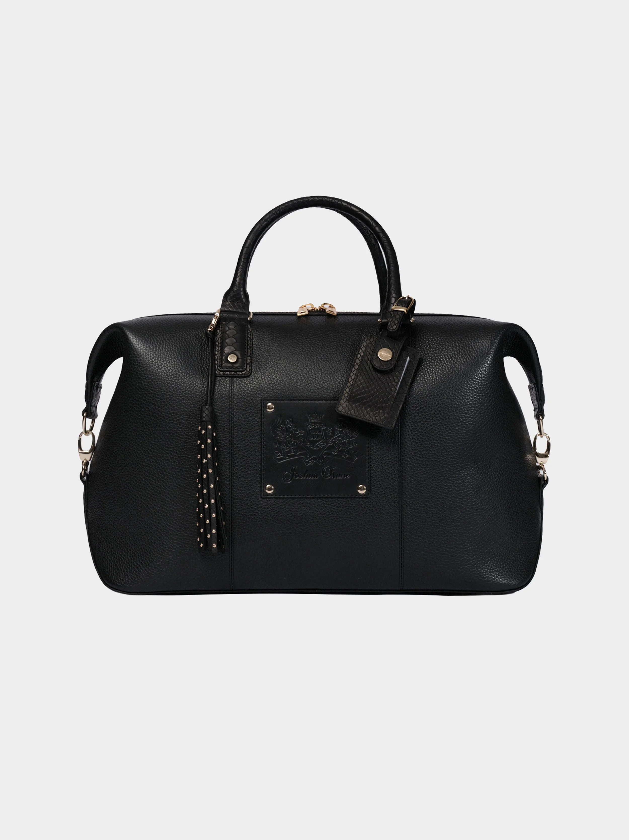 Black Leather Weekend Bag