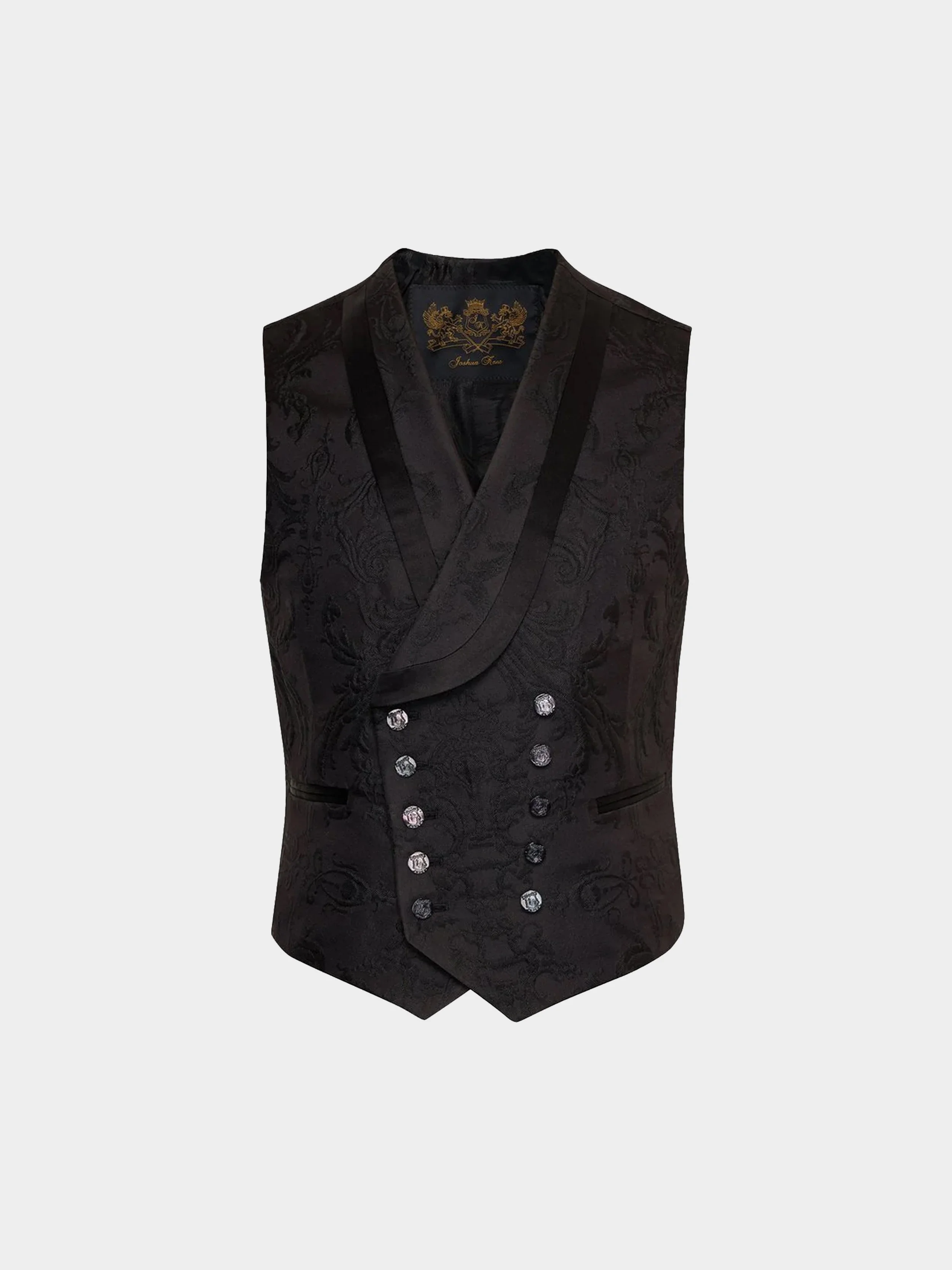 Black Embossed Scrolls Jacquard Waistcoat.jpg