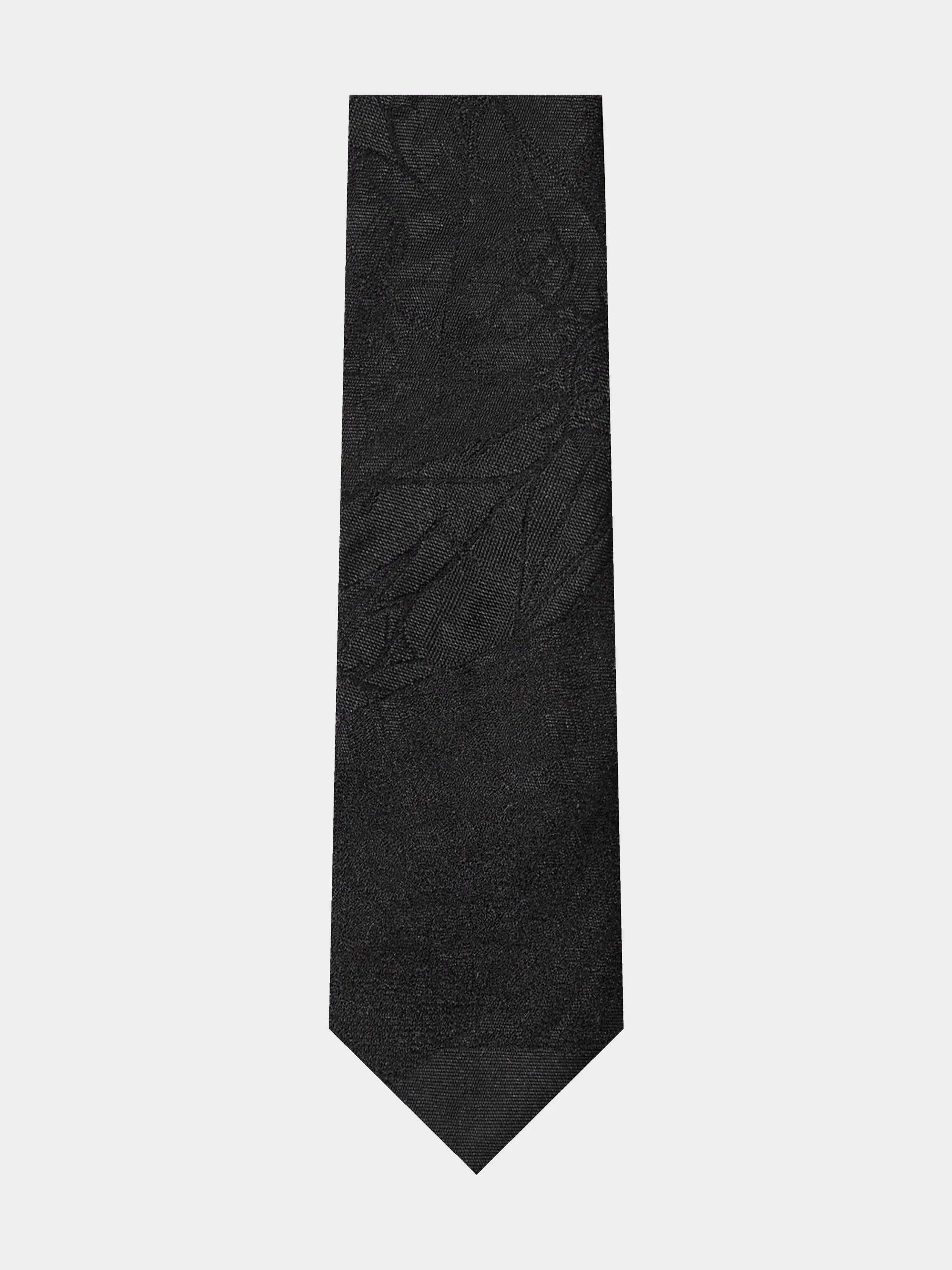 'Black 100% Silk 3 Tailors' Slim Necktie