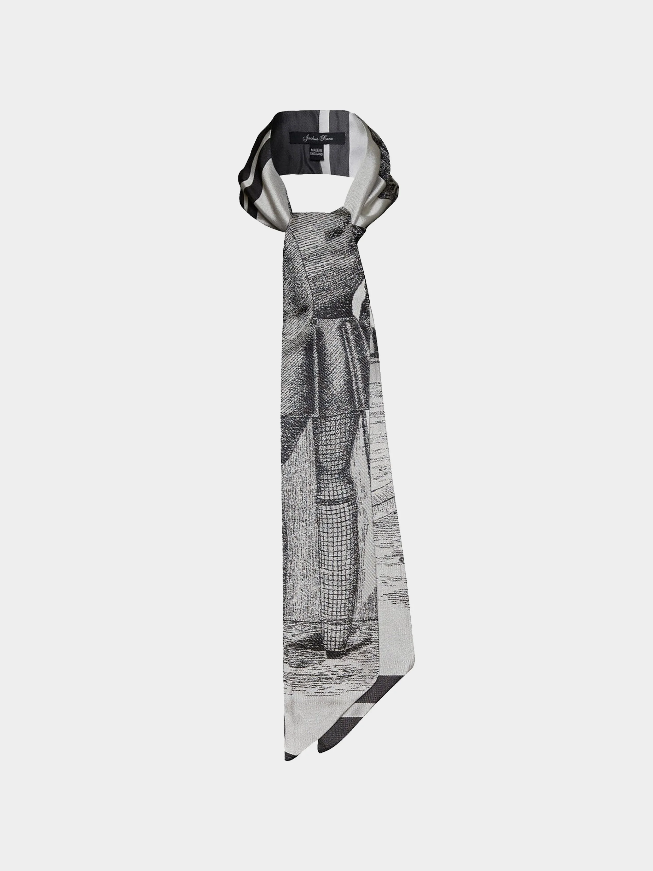 'Black And White 3 Tailors Silk' Cravat Scarf