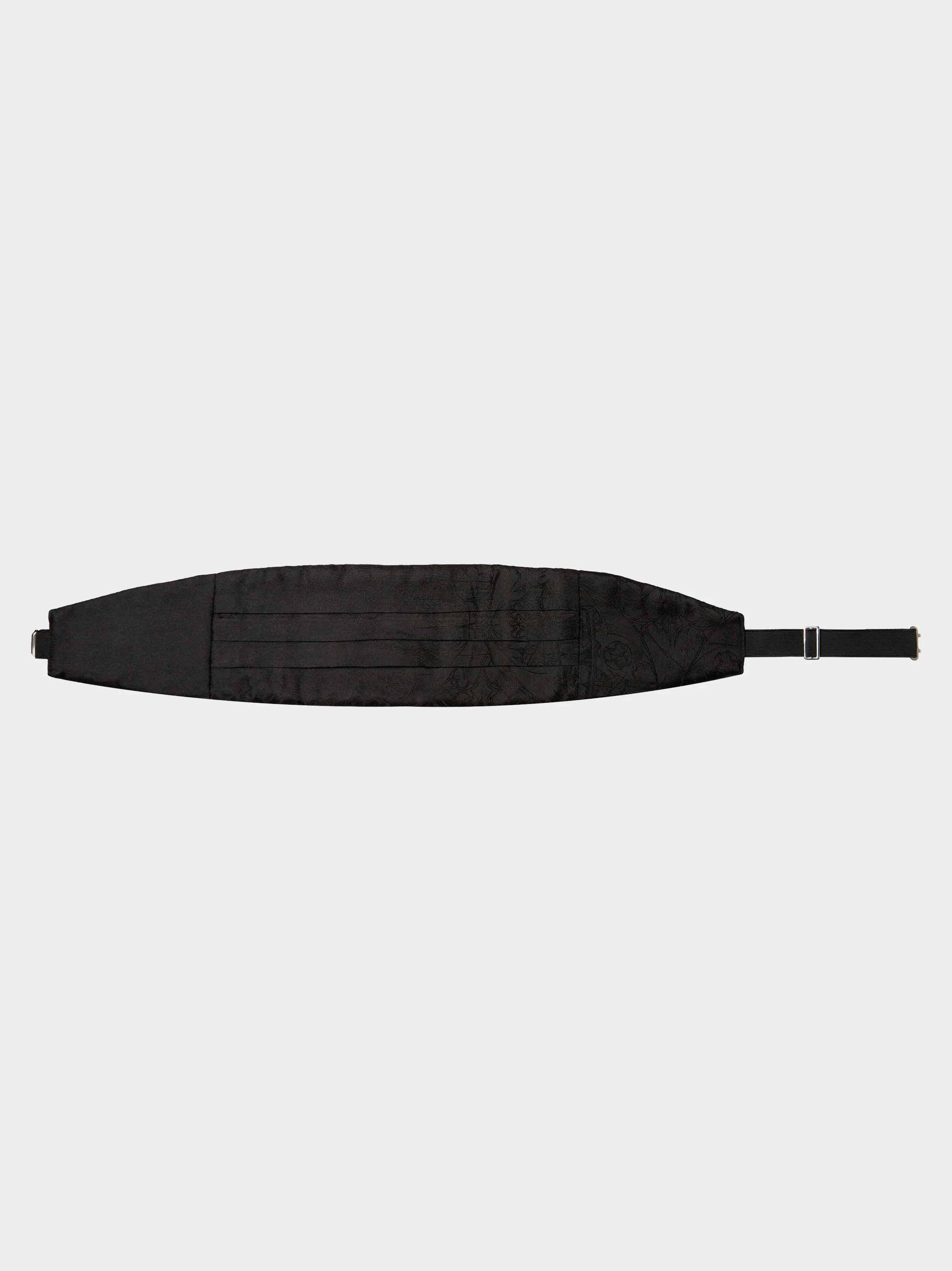'Black 3 Tailors Silk' Pleated Cummerbund.jpg