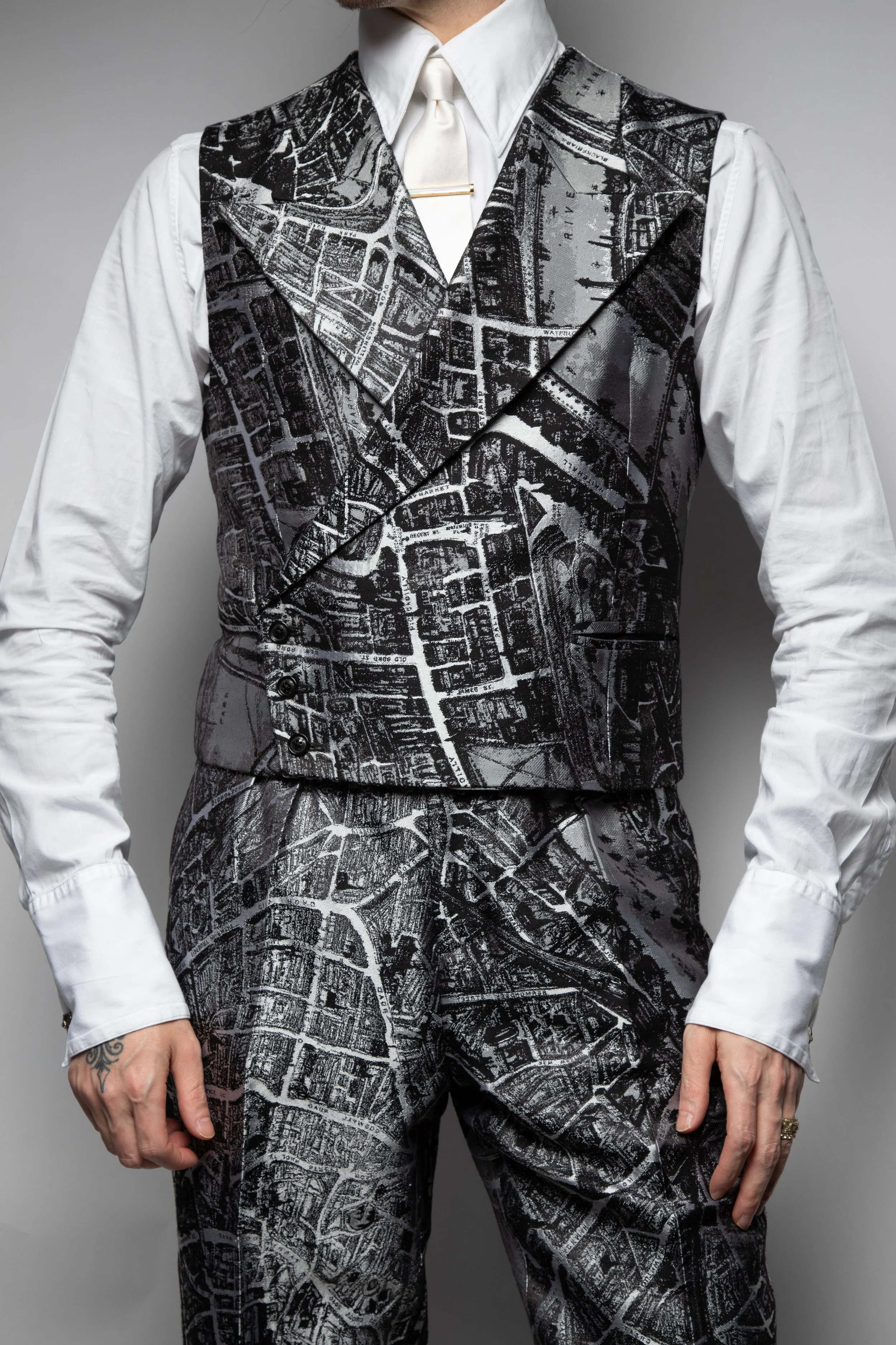 London Map Jacquard Waistcoat