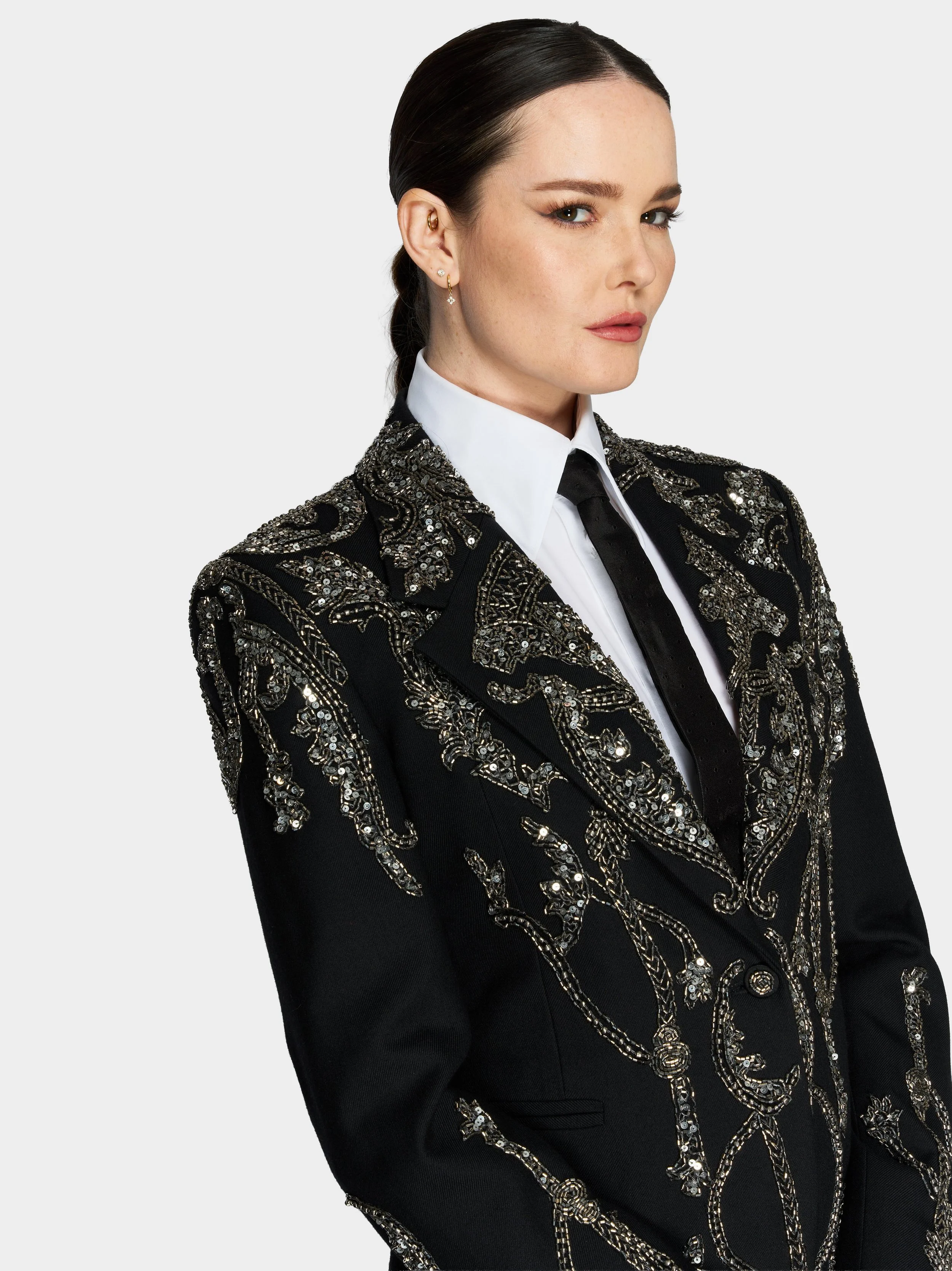 Metal Embellised Black Wool Jacketlean.jpg