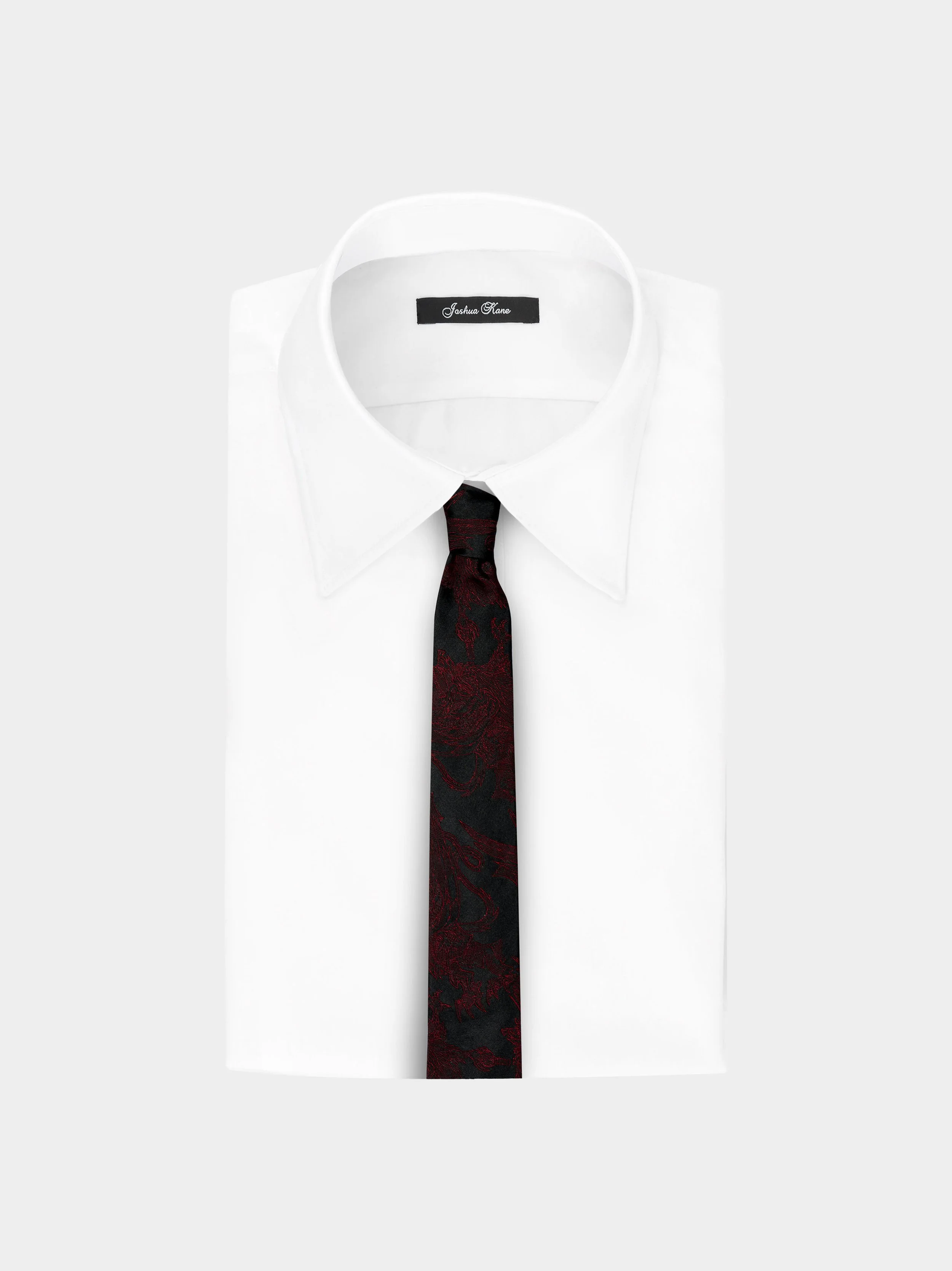 'Black And Burgundy Griffin Silk' Slim Necktie shirt.jpg