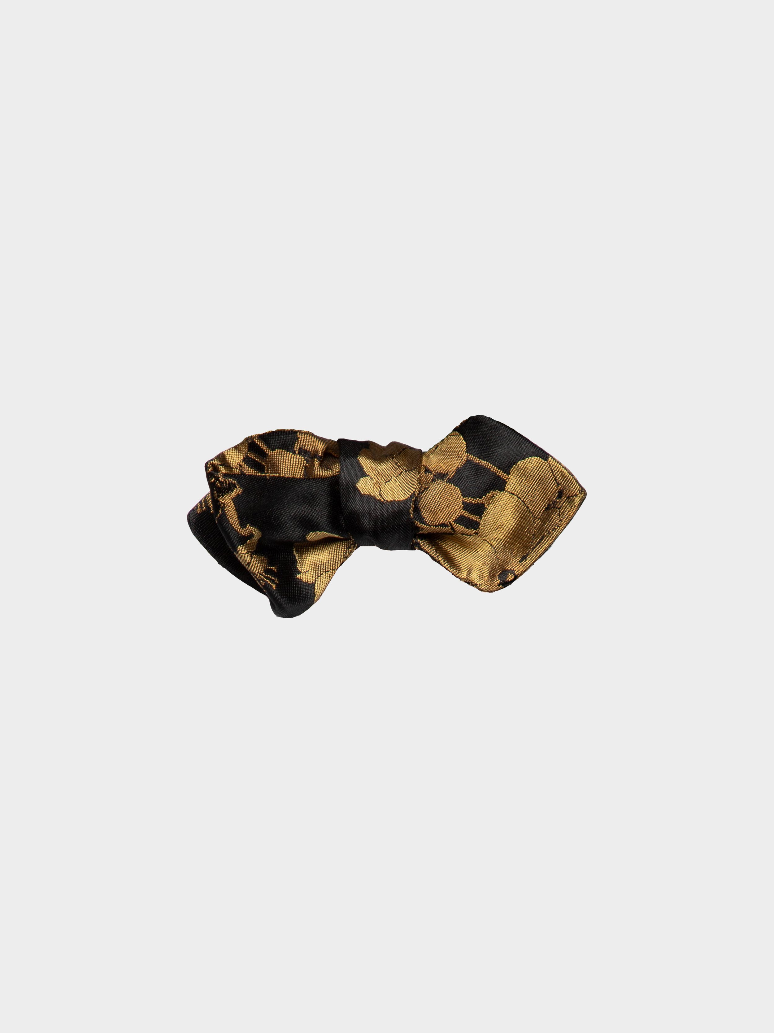 Gold Falling Blossom Silk Point Bowtie
