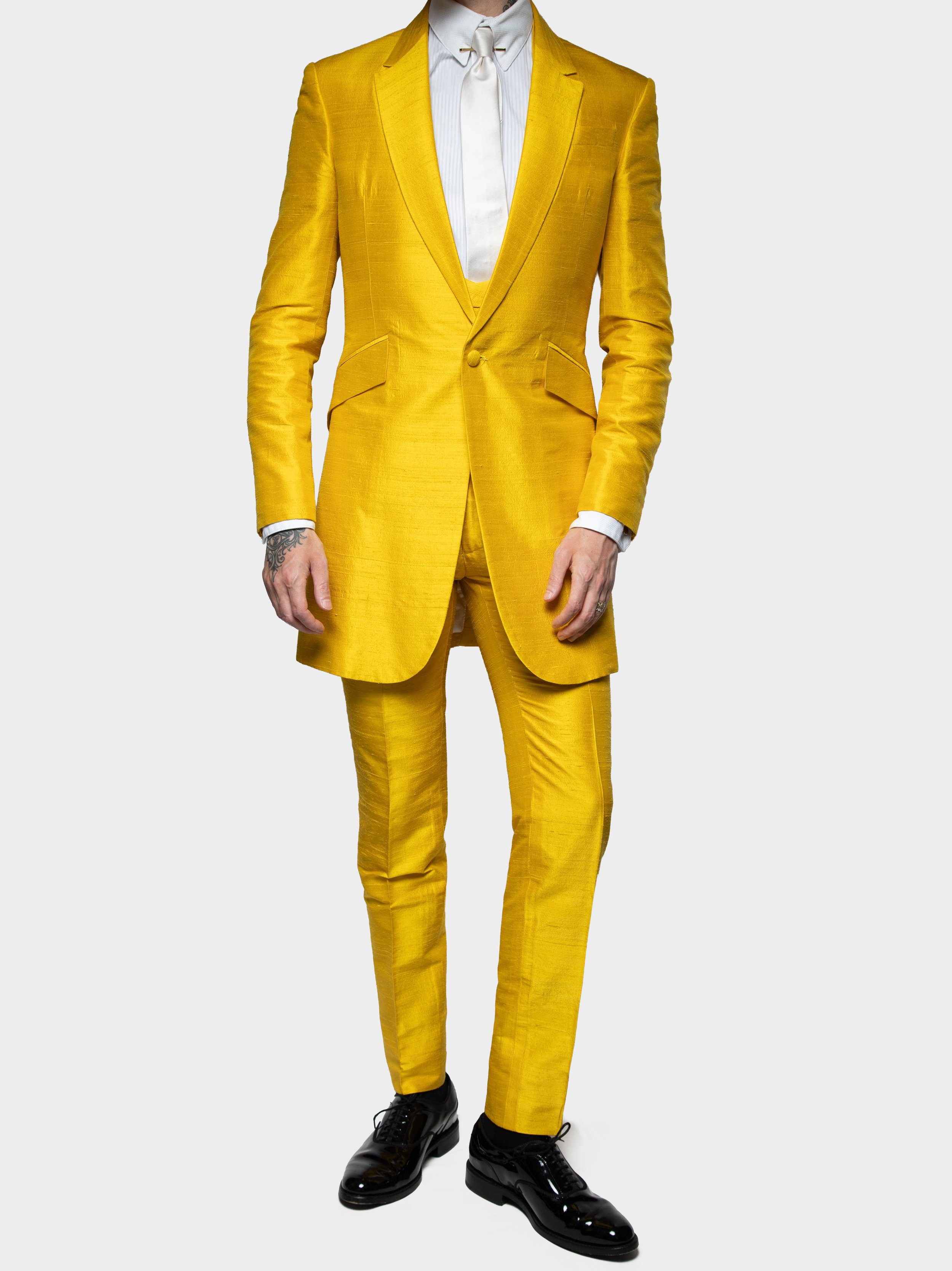 Canary Yellow Silk Suit