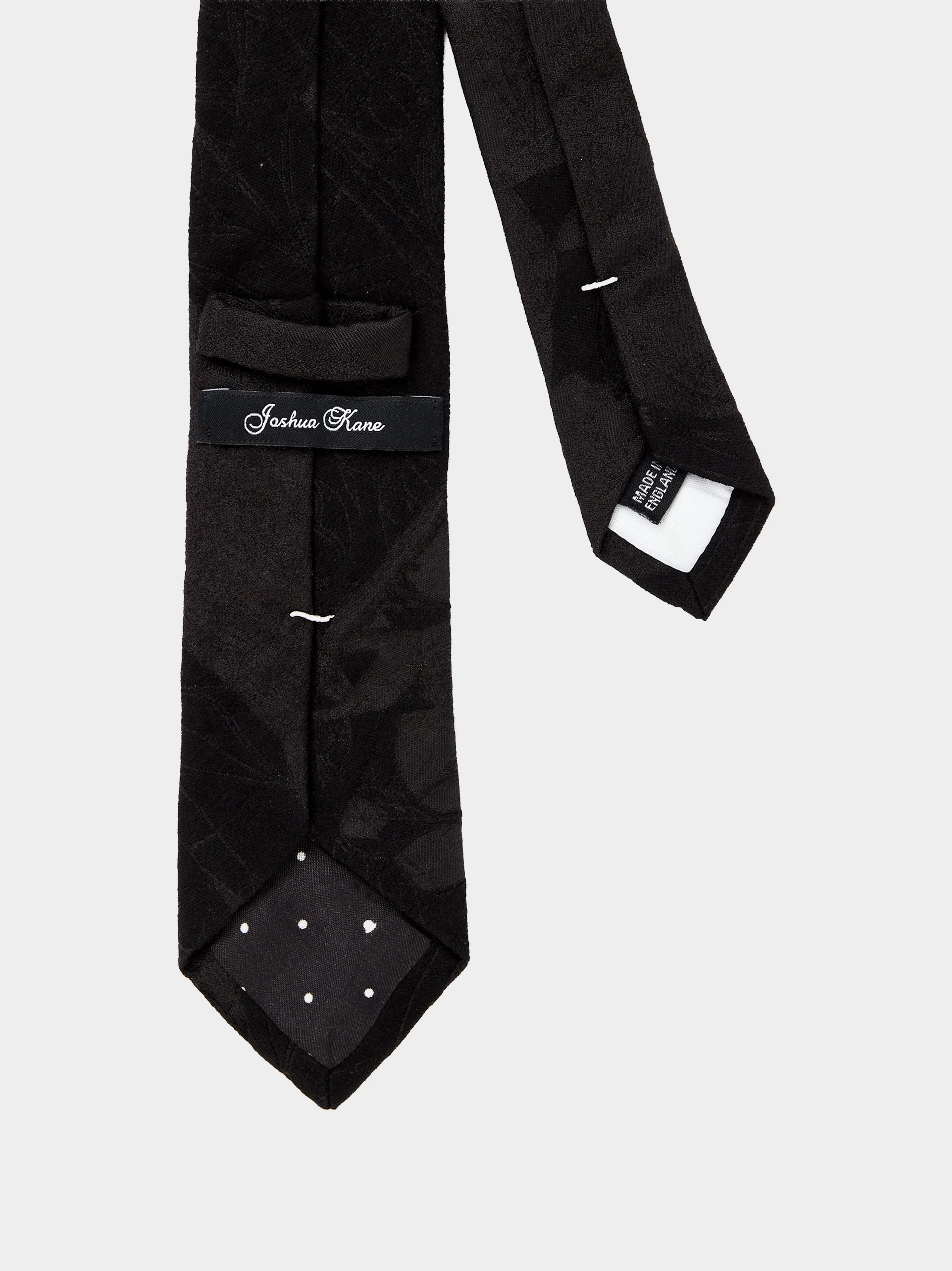 'Black & White Monogram Polkadot Silk' Slim Necktie 3.jpg