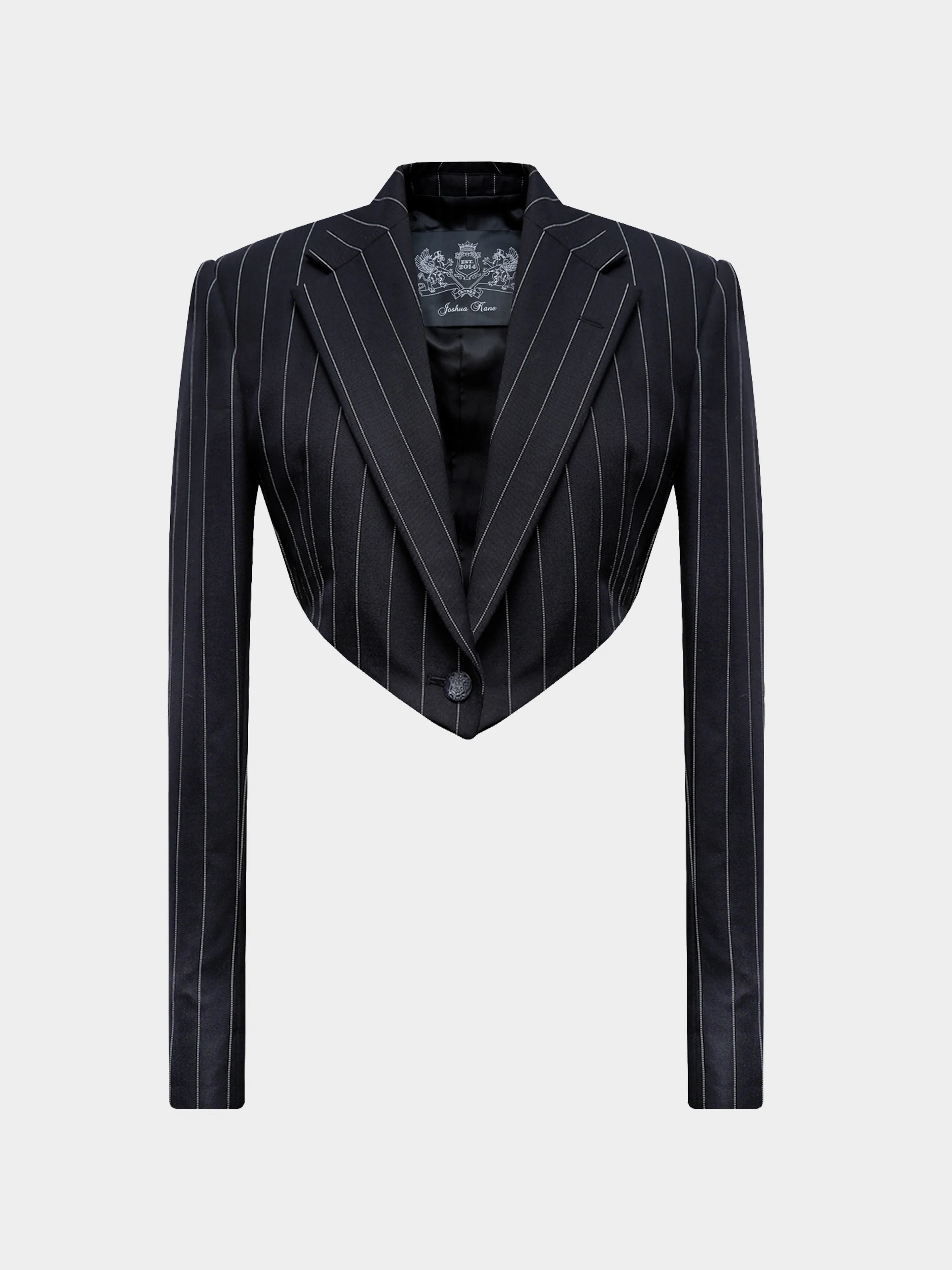 Black And White Dotted Pinstripe Bolero Jacket