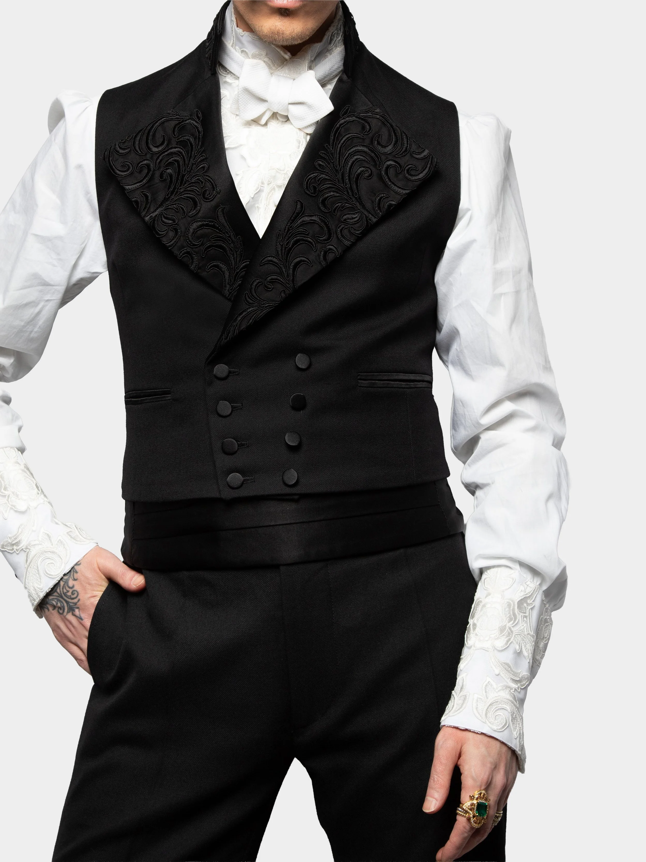 Black Wool And Embroidery Waistcoat 1.jpg