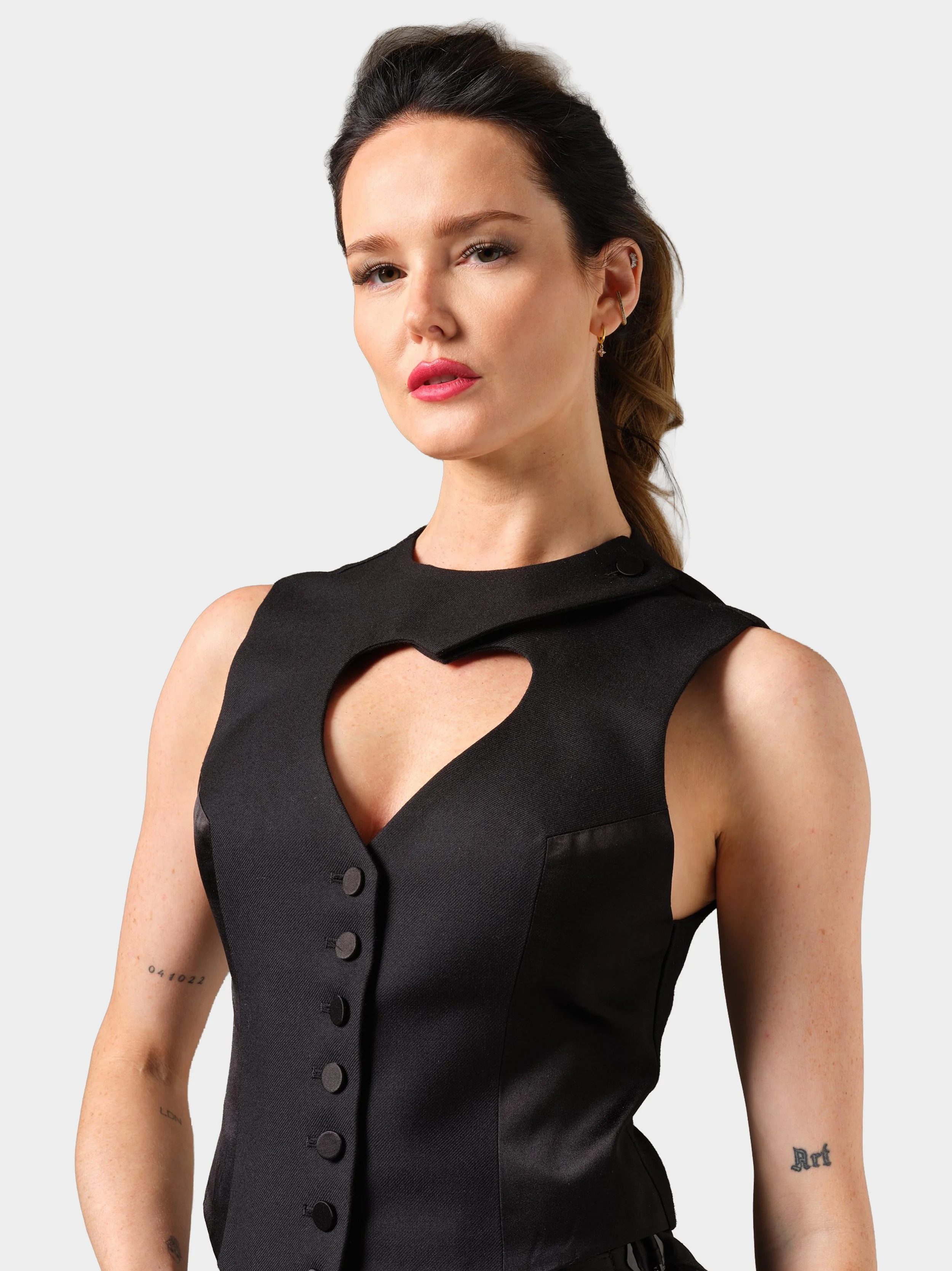 Black Wool Love Heart Waistcoatclose.jpg