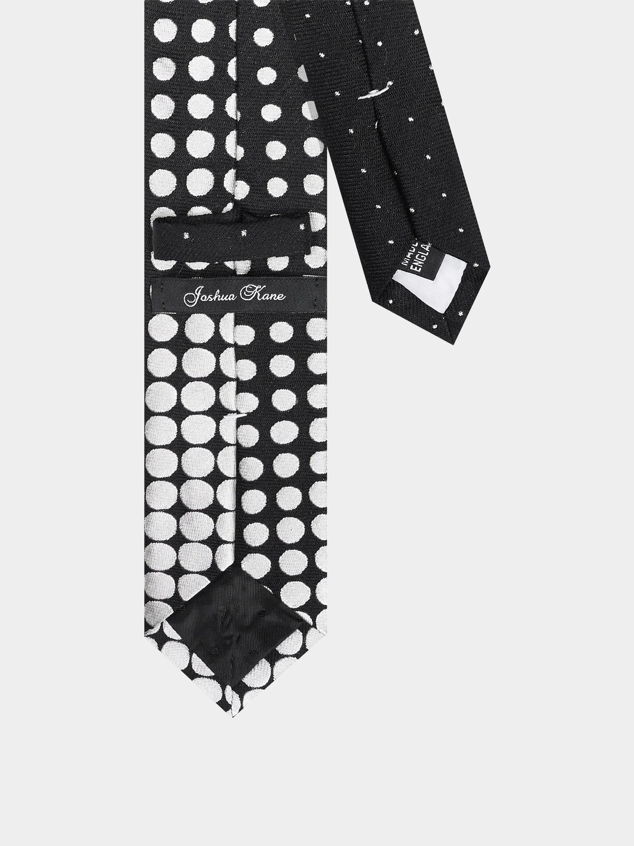 'Black And White Wonderdot' Slim Necktie back.jpg