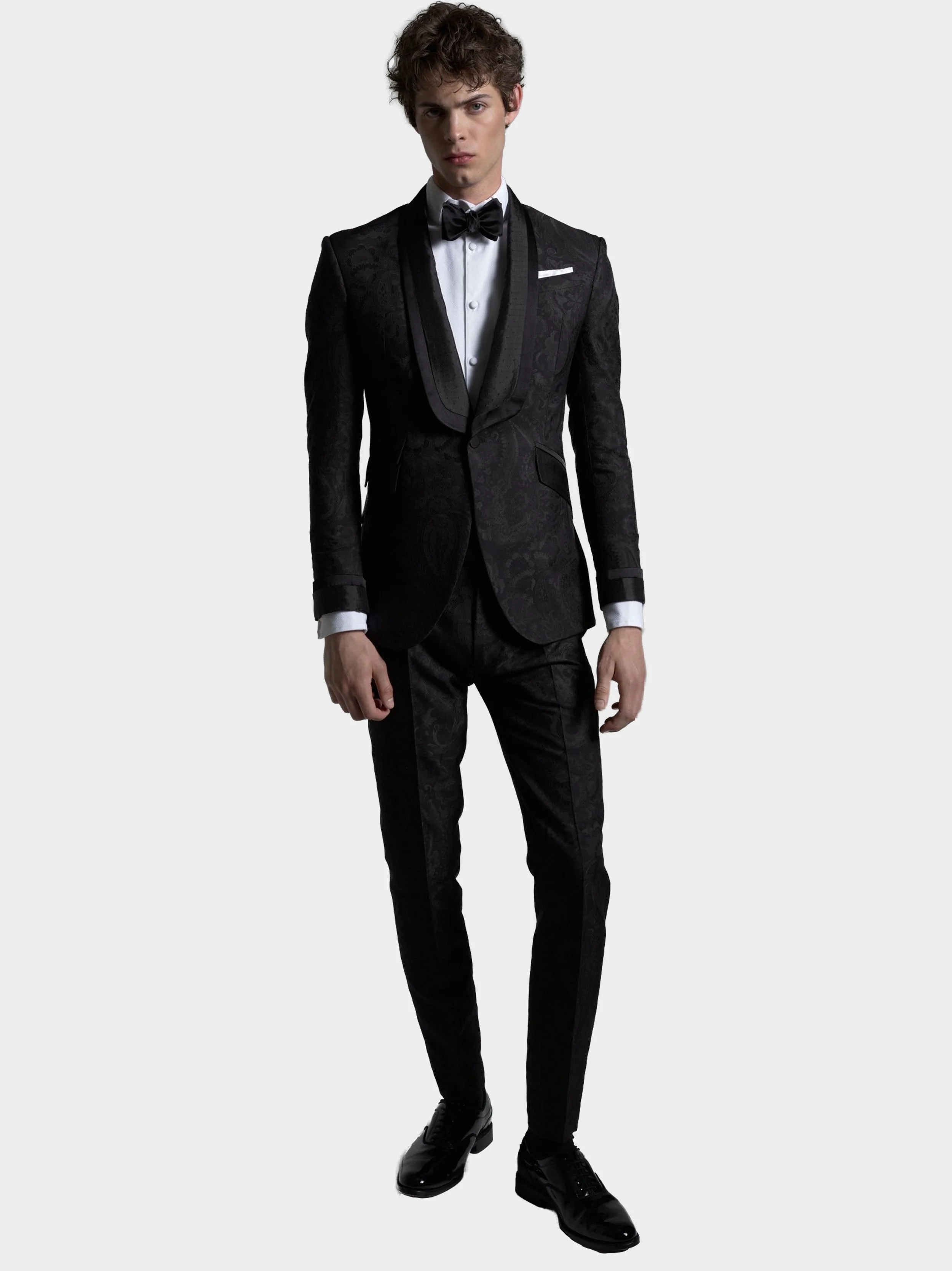 Black Paisley And Polkadot Lapel Dinner Suitfrontfull.jpg