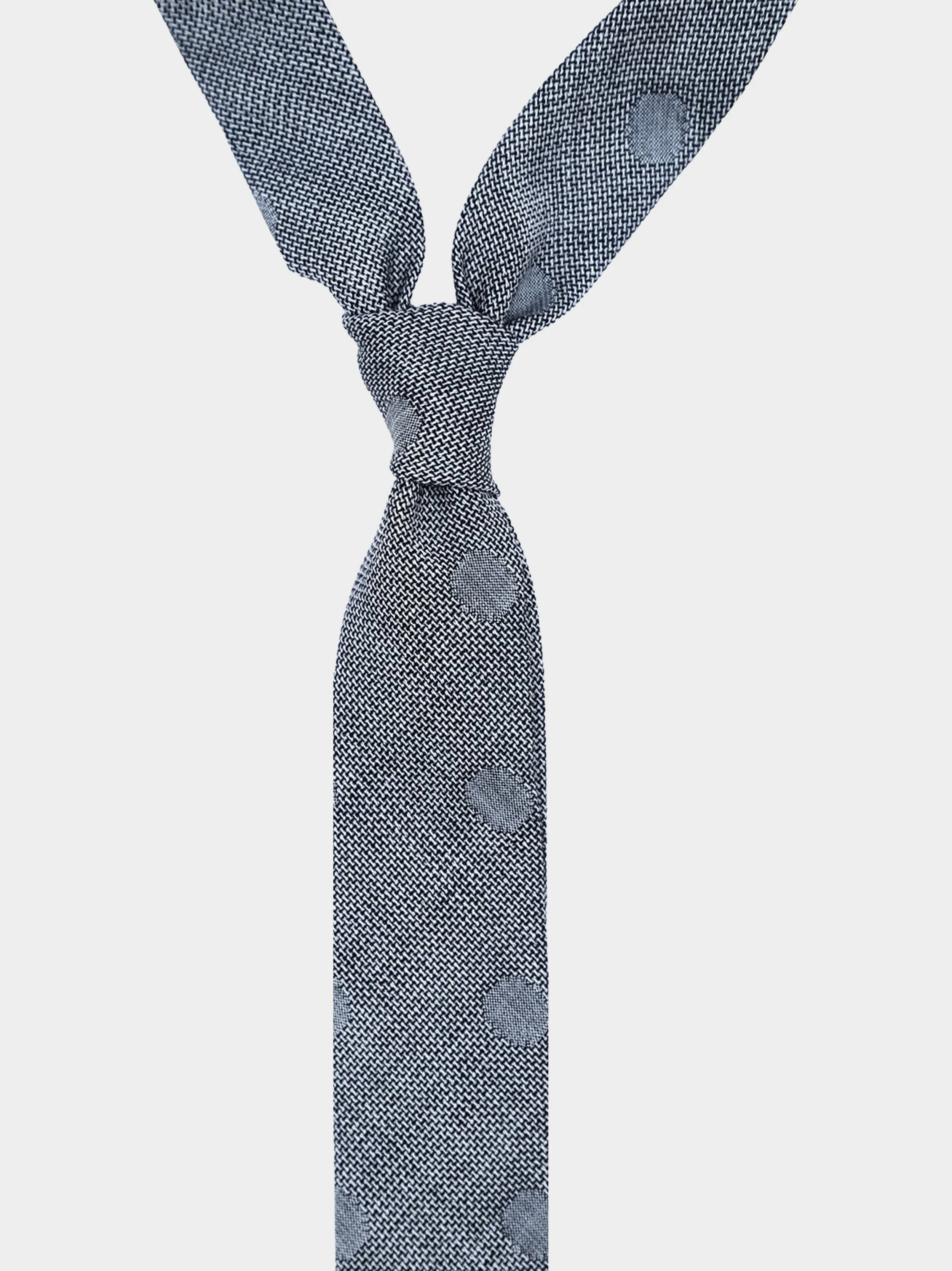 Grey Woven Polkadot Necktie2.jpg