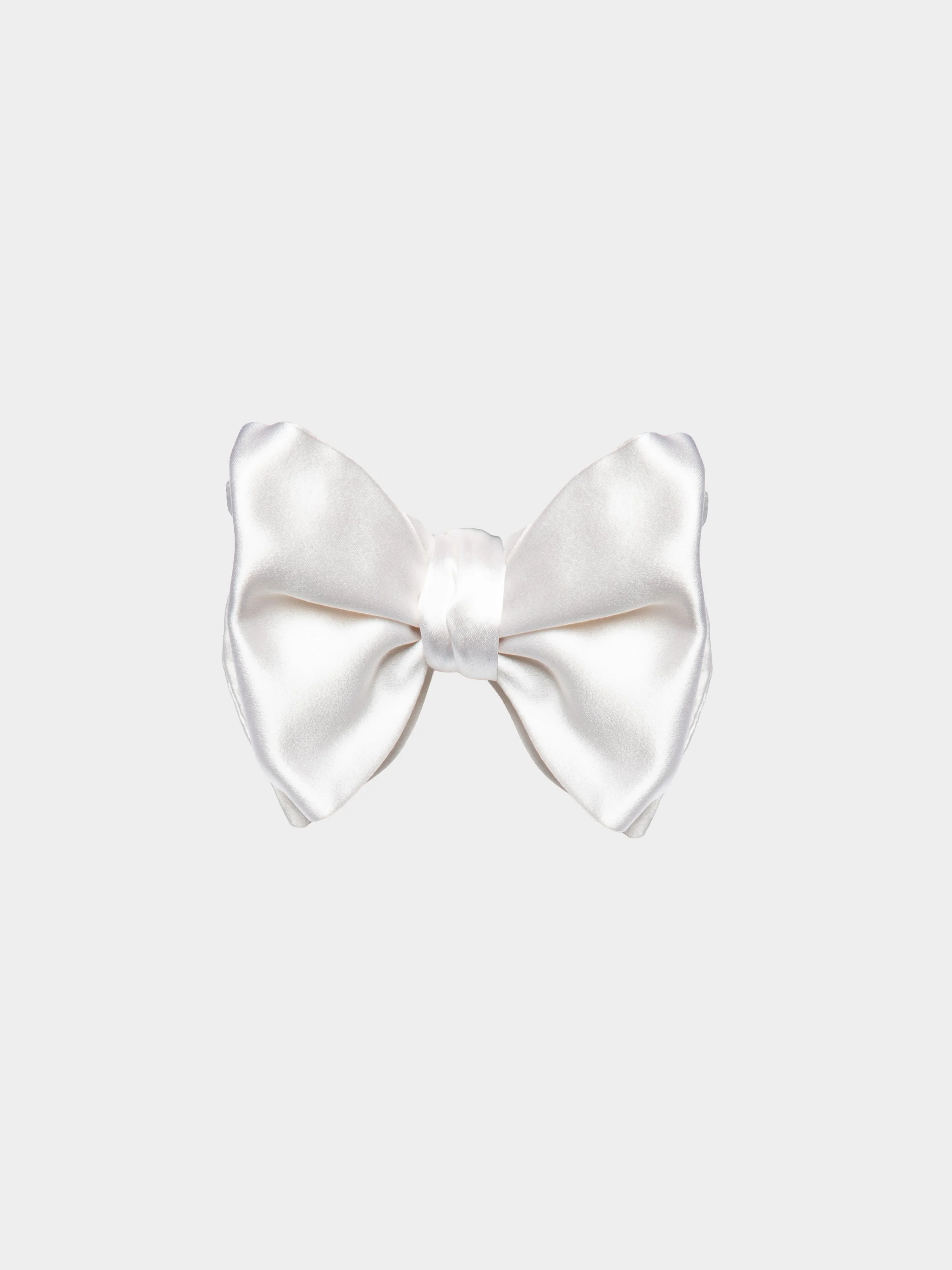 White Silk Wide Bow Tie