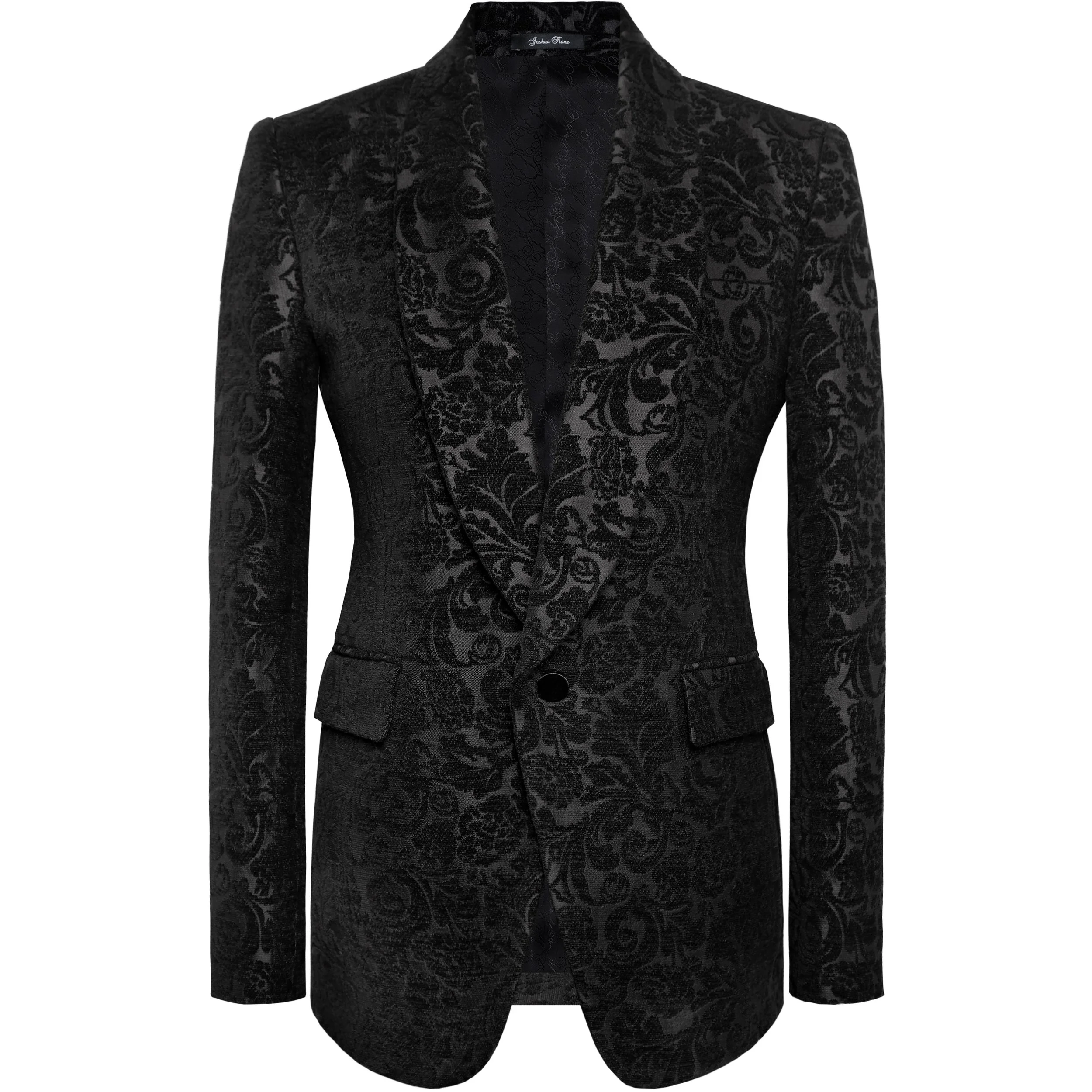 Black Floral Velvet Dinner Jacket