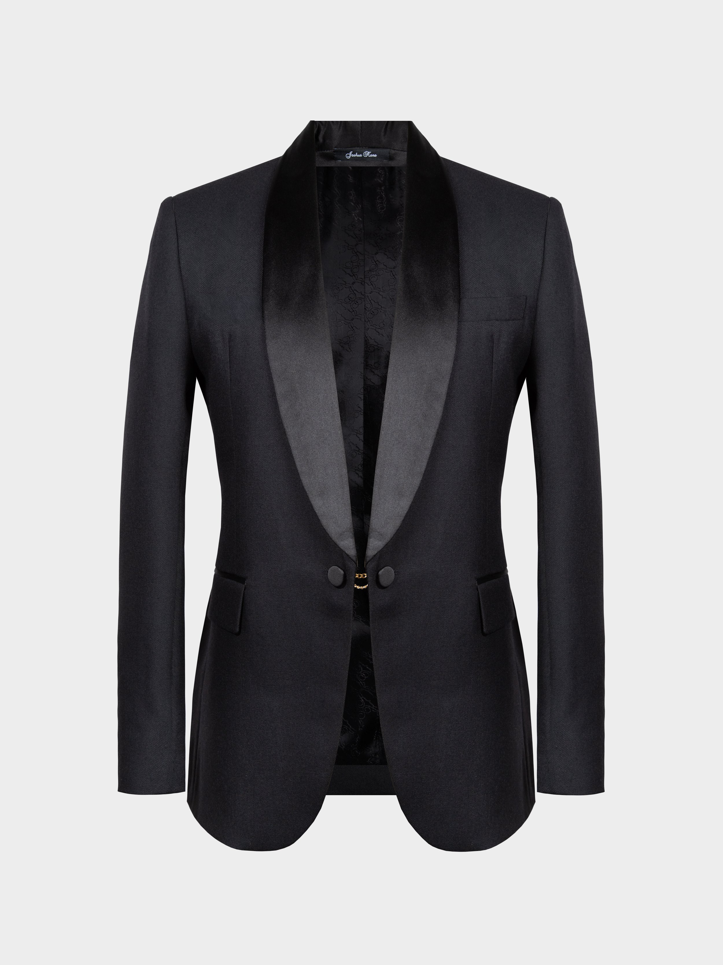Black Wool And Silk Shawl Jacket